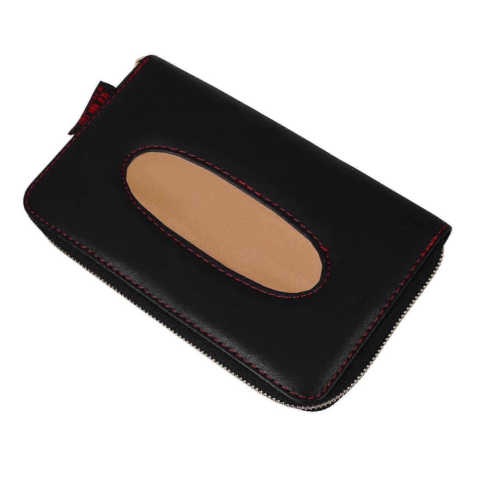 Black Car Tissue Holder for Visor Made of Firm Fiber with Innovative Clip Design Fits