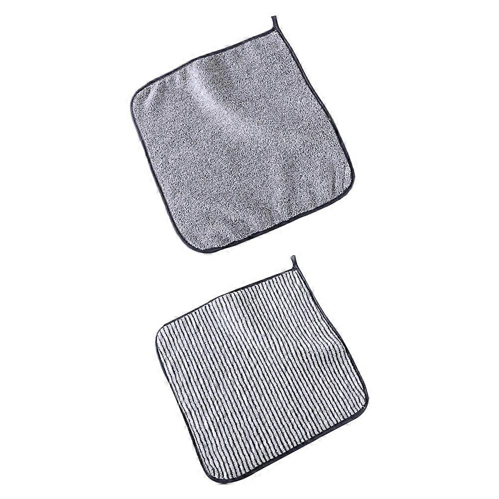 Absorbent Bamboo Charcoal Towel 2PCS Face Towel For Dormitory 30x30cm Assorted -drying