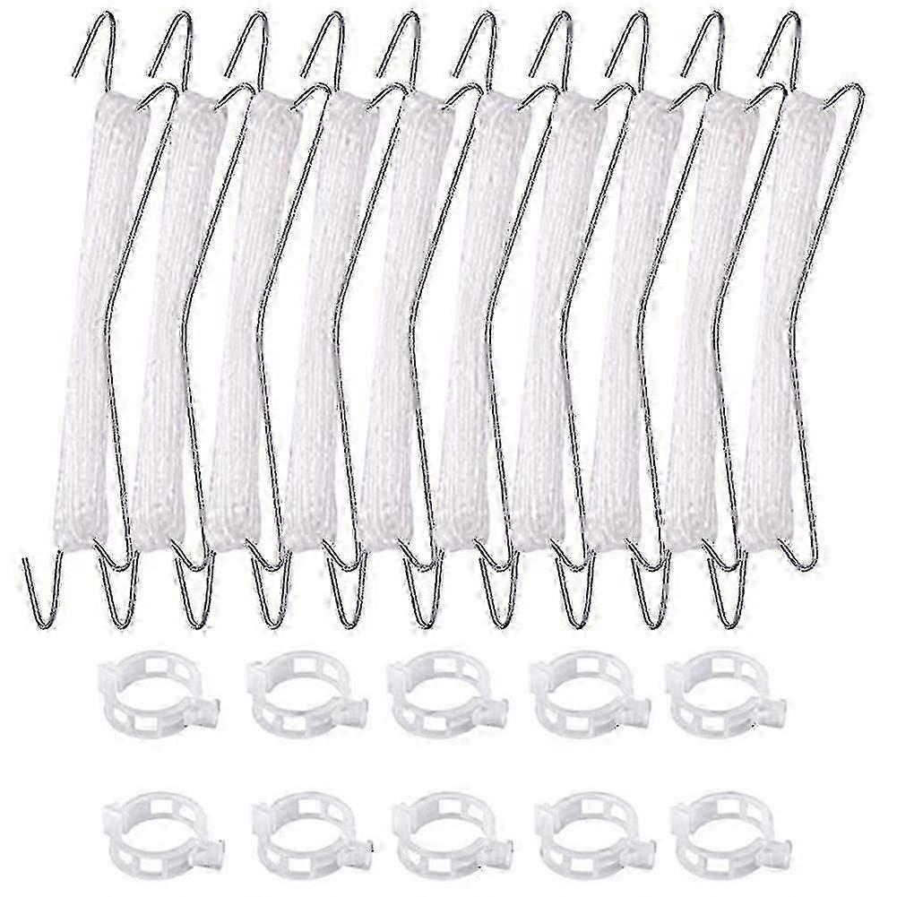 Gardening hooks for climbing plants - 10 pack tomato supports with durable twine