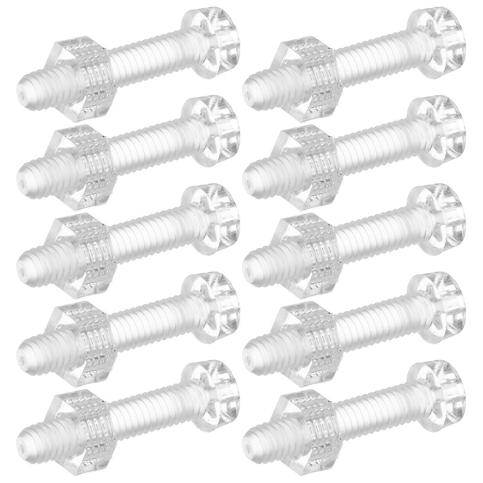 Clear Acrylic Screws and Nuts Set for Self Tapping with 10Sets for Furniture Assembly