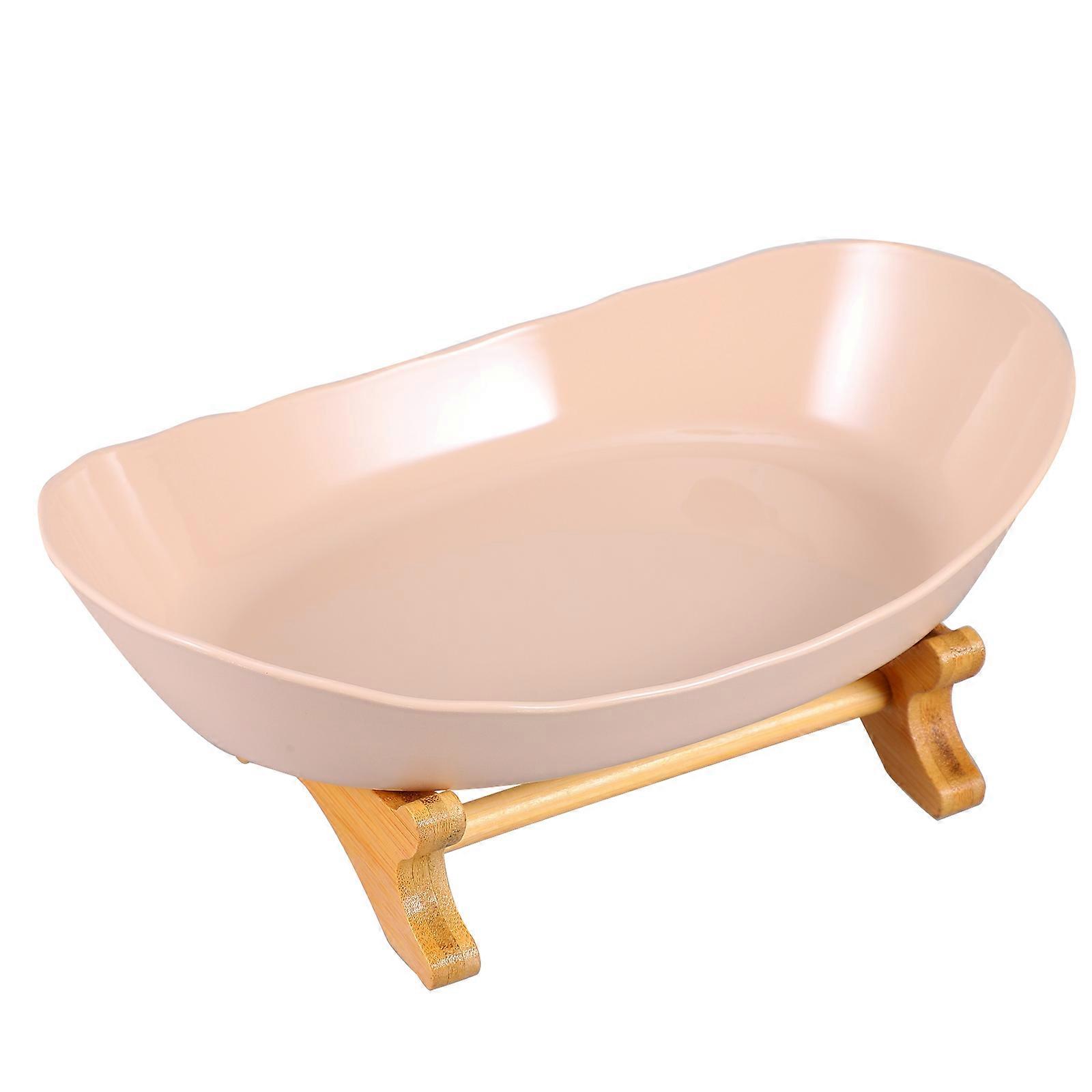 Biscuit Storage Tray Fruit Tray for Storage Use 1Set Pink Wood Base