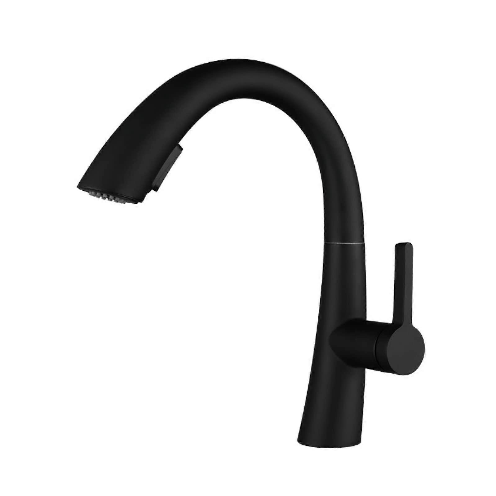 Sink Tap Pull-Out Sprayer, 360-Degree Swivel Brass Basin Mixer, Single Lever Lavatory Faucet, Hot And Cold Water, Plated