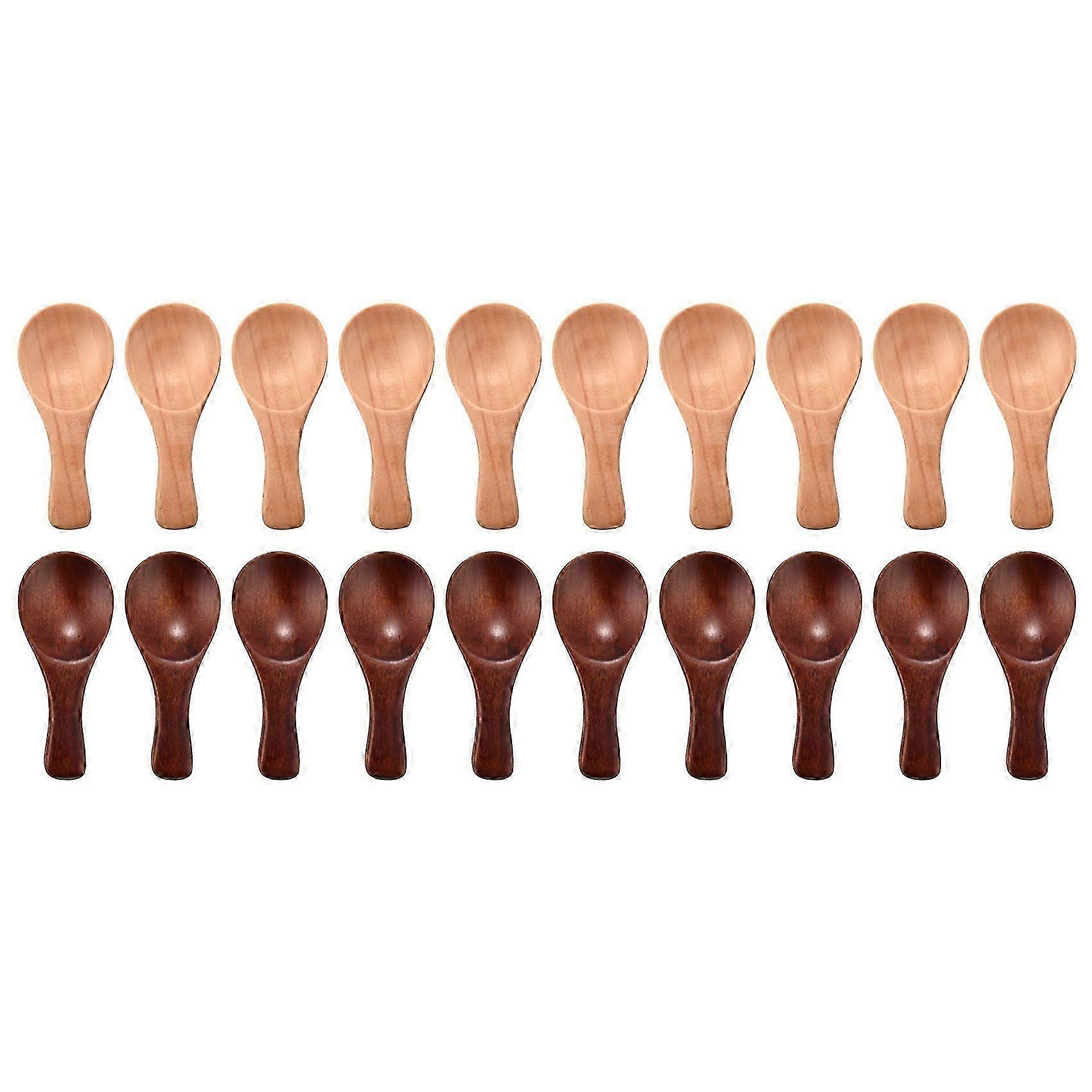 20 Pieces Small Wooden Spoons Mini Condiments Spoons