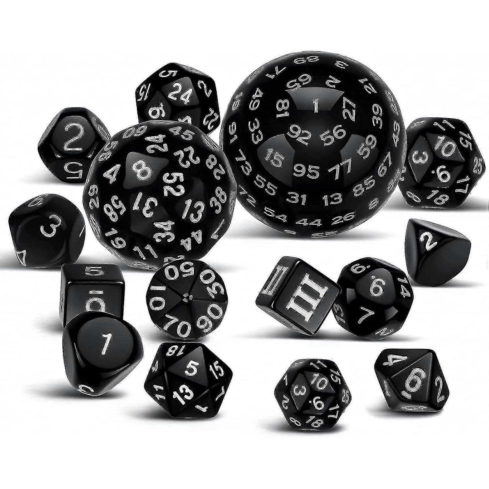 15pc Complete RPG Dice Set Including D3 D4 D6 D8 D10 D12 D20 D100