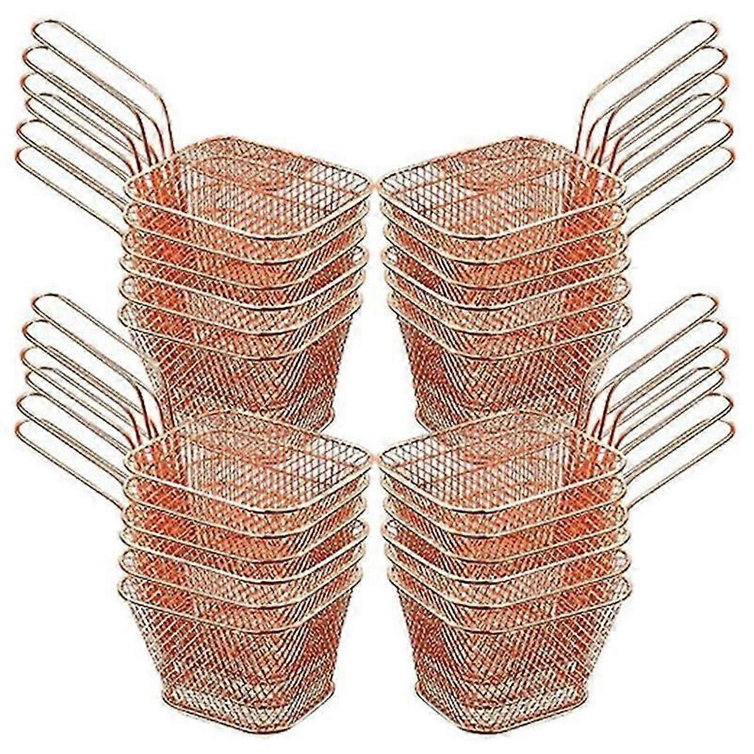 Panier à frites en maille (or rose)