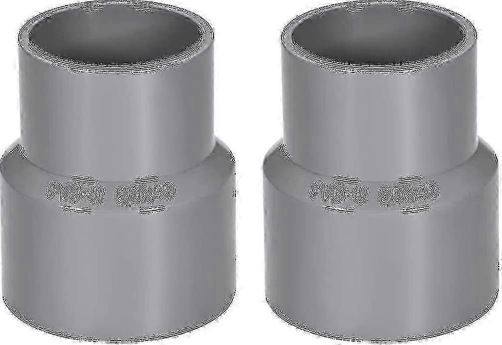 2025 50mm X 40mm Pvc Pipe Reducer Fitting Coupling Hub Coupling Dwv Gray 2pcs Yalo