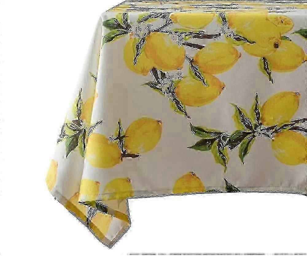 Spill Proof Lemon Tablecloth Polyester Spring & Summer Tablecloth For Indoor/outdoor Use