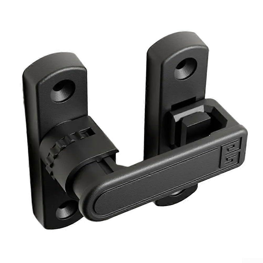 Adjustable Height Flip Latch Lock For Sliding And Swinging Doors, Black Zinc Alloy Finish, 90/180 Degree Installation