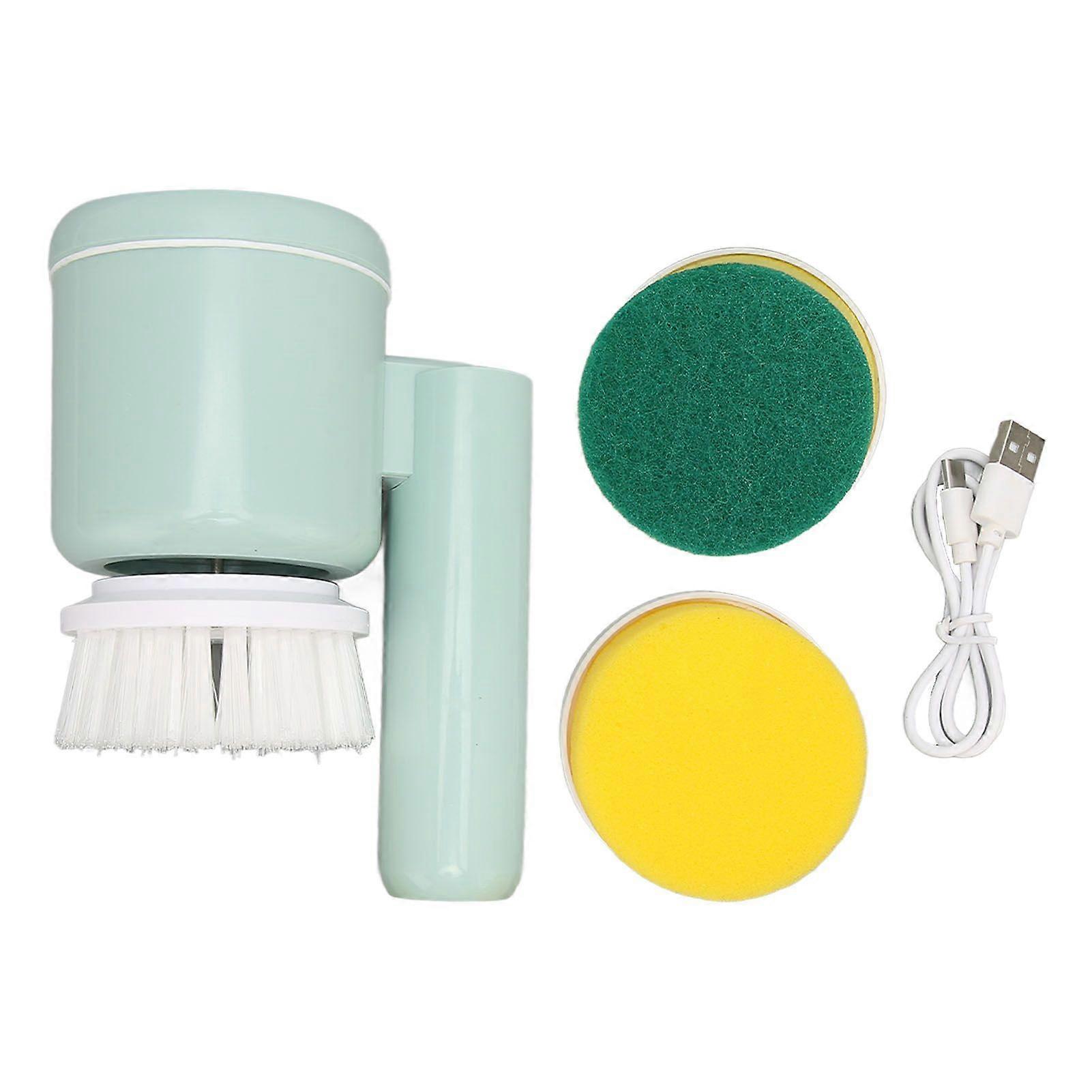 cordless electric cleaning brush foldable ipx7 waterproof handheld spinning scrub brush with 2 heads