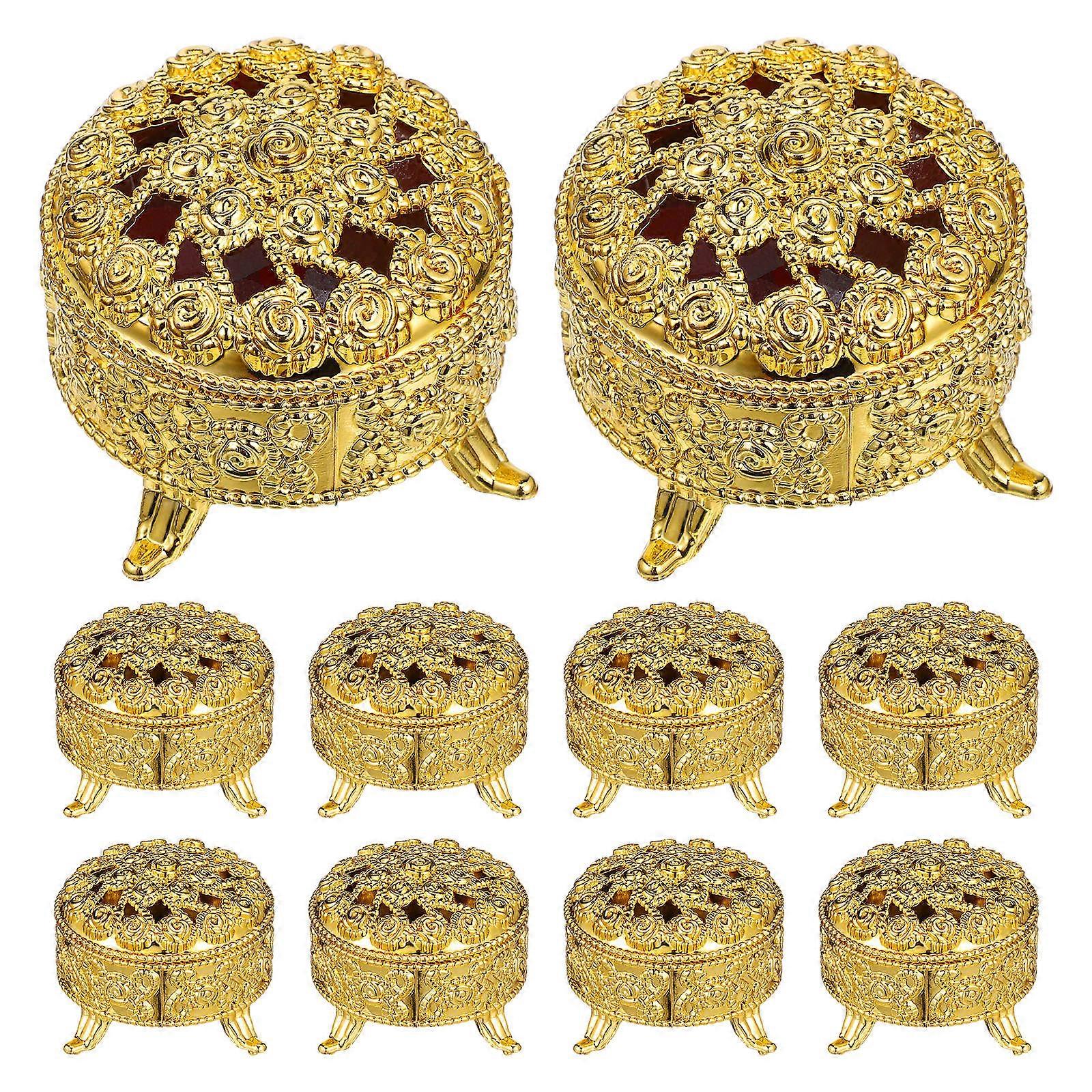Wedding Boxes Round Favor Boxes for Storage 80Pcs Golden