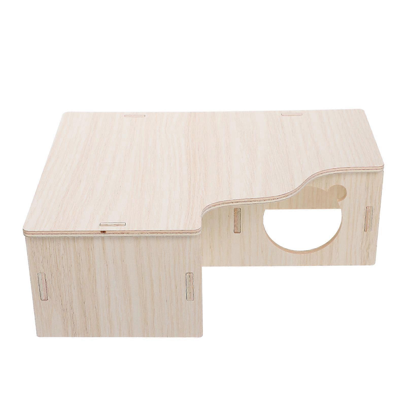 Hamster Toy Multifunctional Hamster House Indoor Use Khaki 22.5X17.8X8CM Teeth Grinding 1Pcs