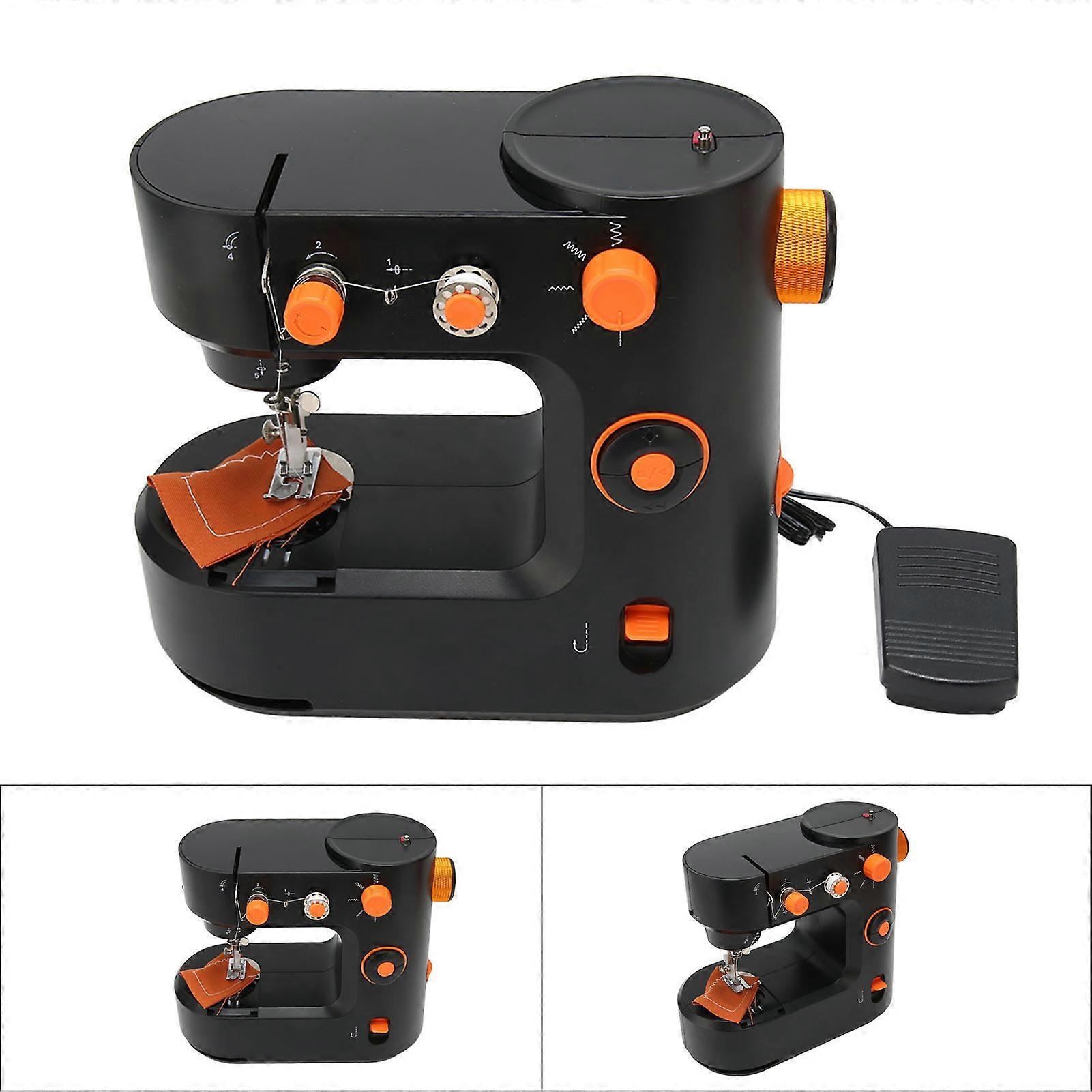 Mini machine à coudre domestique 16 points noir 100-240V