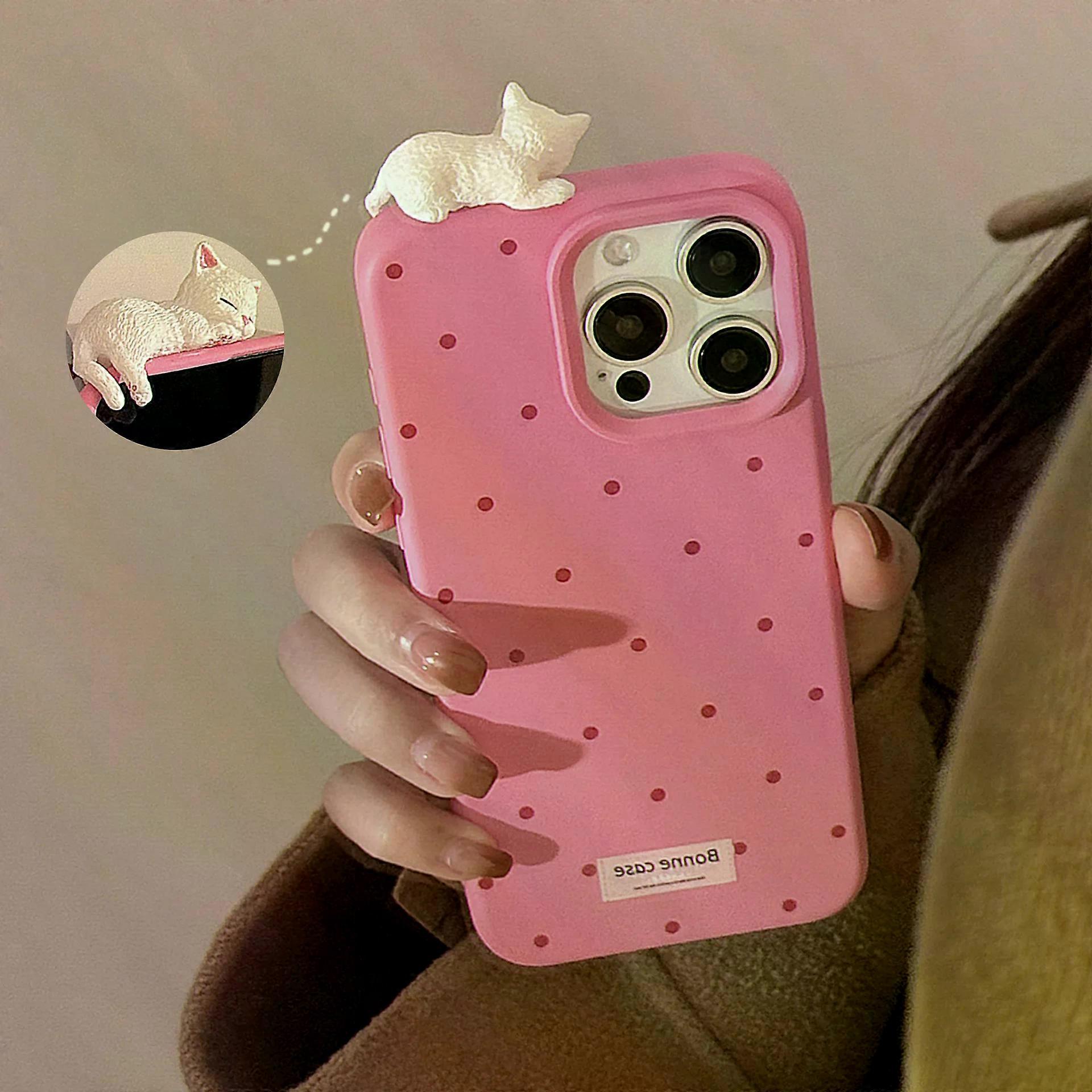 Kitten Siamese cat doll persian cat cute Phone Case For iPhone 16 15 14 13 12 Pro Max Case Luxury Cartoon Soft shockproof Cover