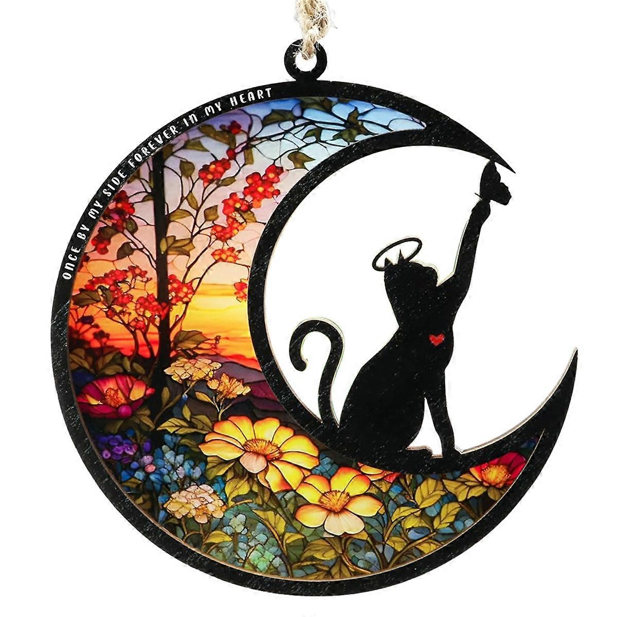 Angel Cat commemorative light catcher, window hanging light catcher