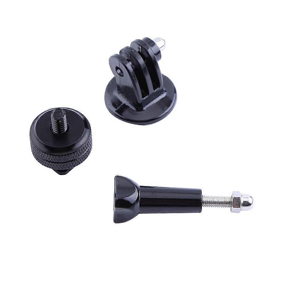 Black 1/4" Hot Shoe Adapter With Tripod Mount Adapter Set For Gopro Hero 2/3/3+/4 Camera