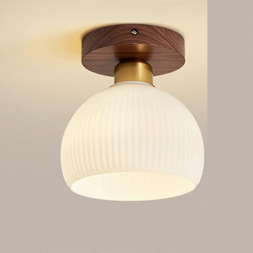 Nordic Semi Flush Mount Round Ceiling Lights Glass Round Shade Close-To-Ceiling Design Modern Indoor Lighting