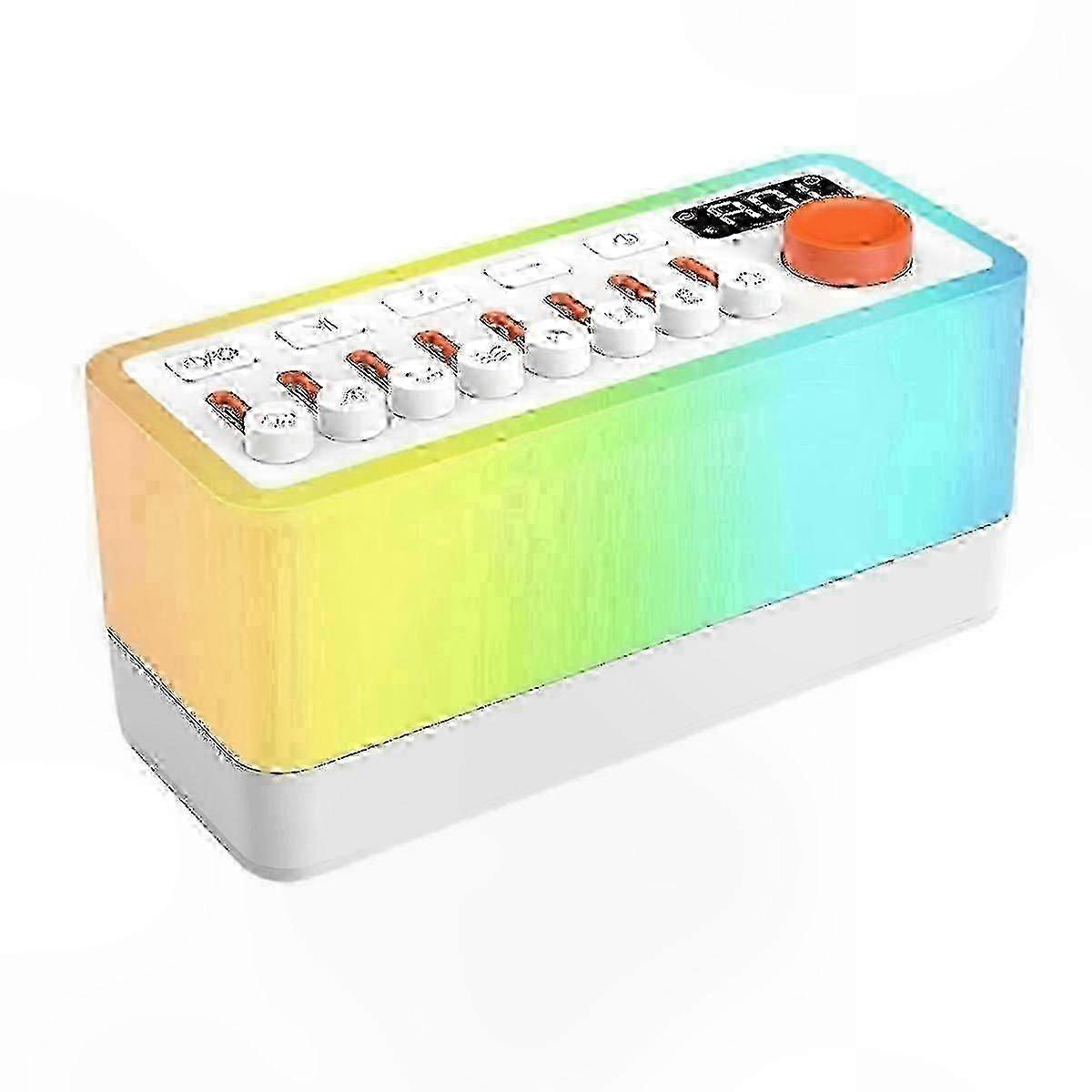 Sleep Sound Machine with 8 Relaxing Audio Options, Portable Bluetooth Speaker, 12-Color Night Light for Adults and Babies