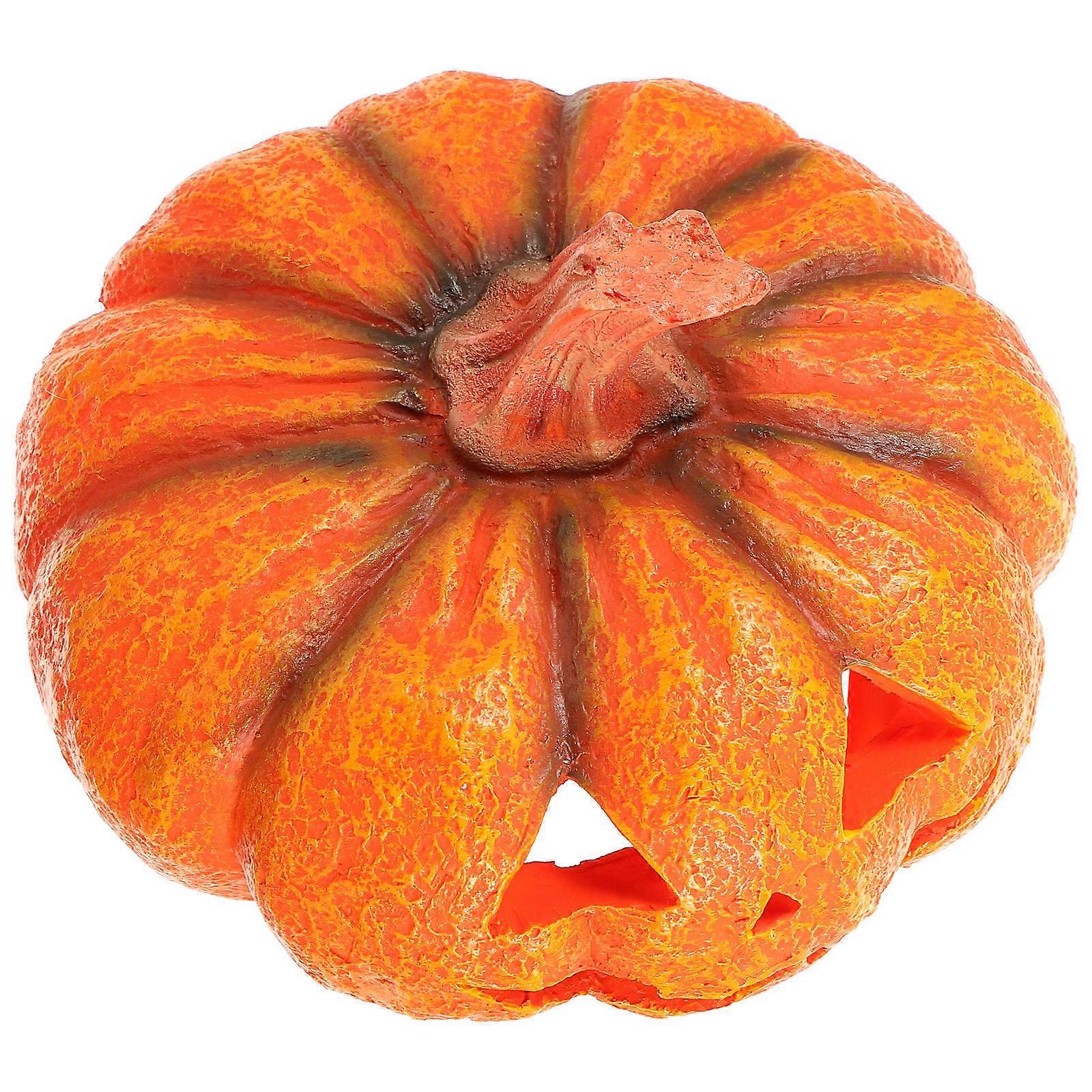 Orange Resin Reptile Pumpkin Cave Hide for Fish Tank 3Pcs