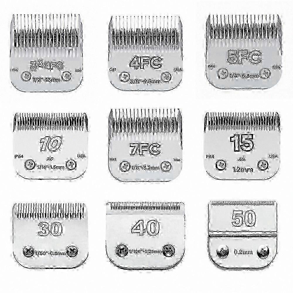 Professional Ceramic Pet Clipper Blades Compatible with Most Clippers Size 3F 4F 5F 7F 9# 10# 30# 40# 50# Durable Grooming Tool for Pets