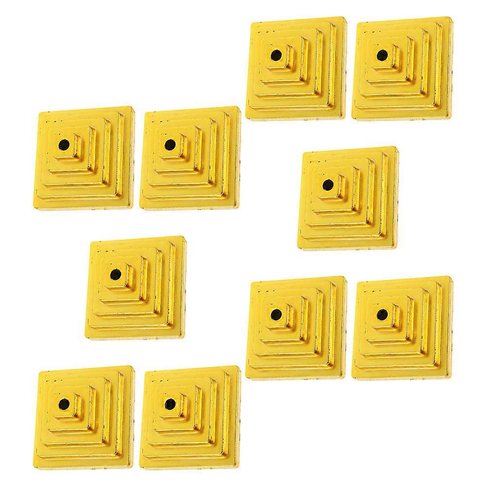 Table Flag Stand Square Base for Office Desk Decorations Golden Plastic for Decoration 10Pcs