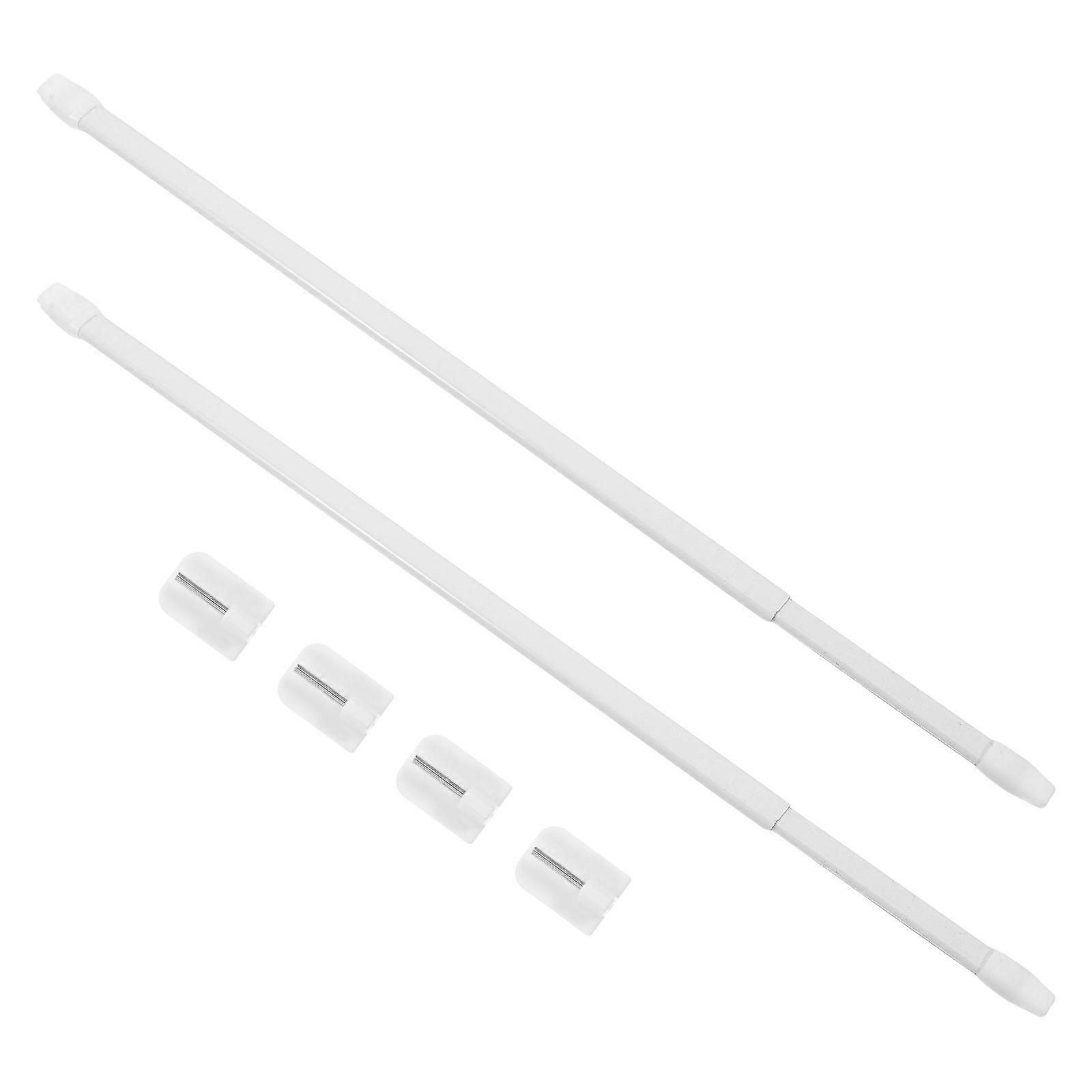 Shower Curtain Rod Extendable for Adjustable Use 2Sets White Design