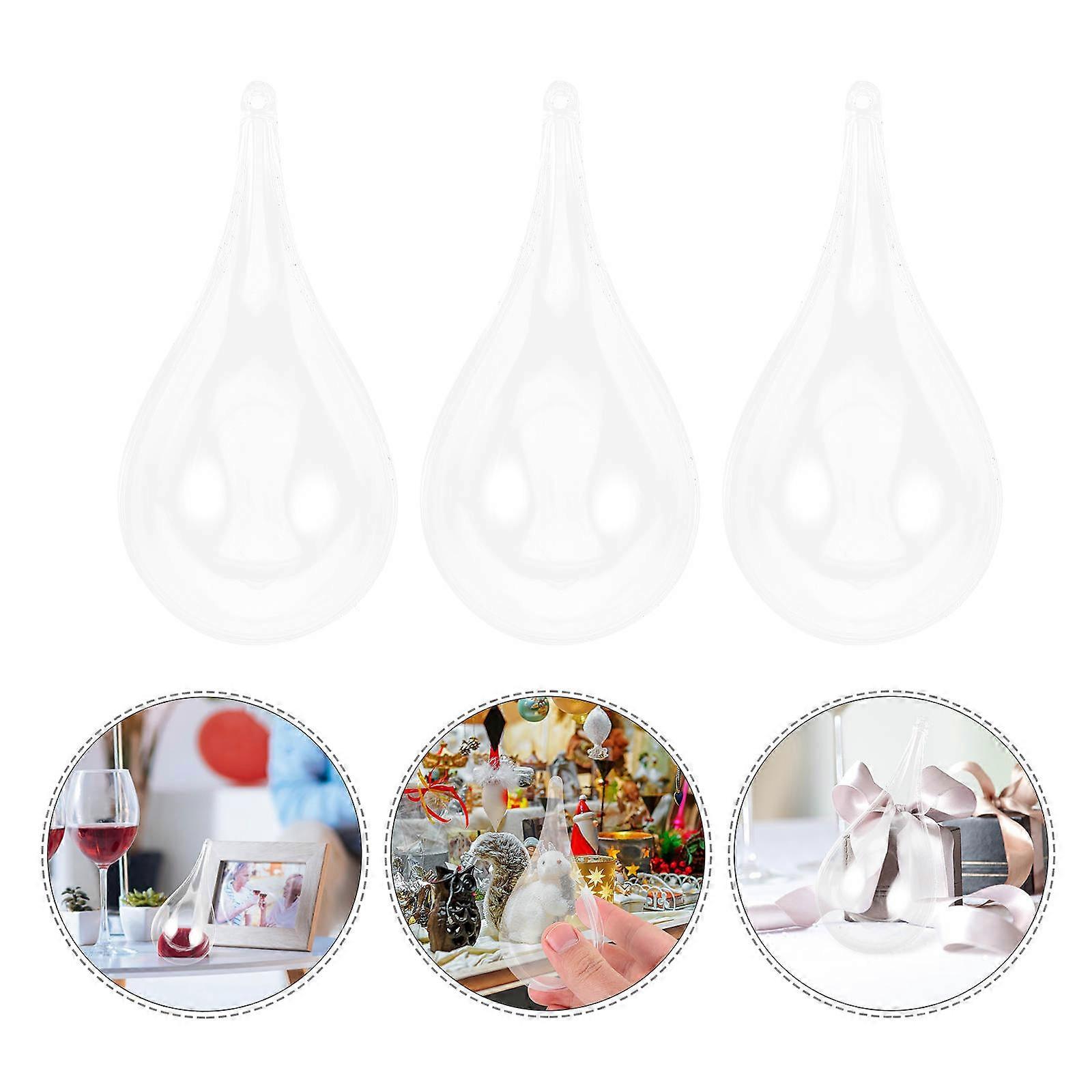Clear Plastic Teardrop Boxes Organizer for Jewelry Storage 50 Pieces
