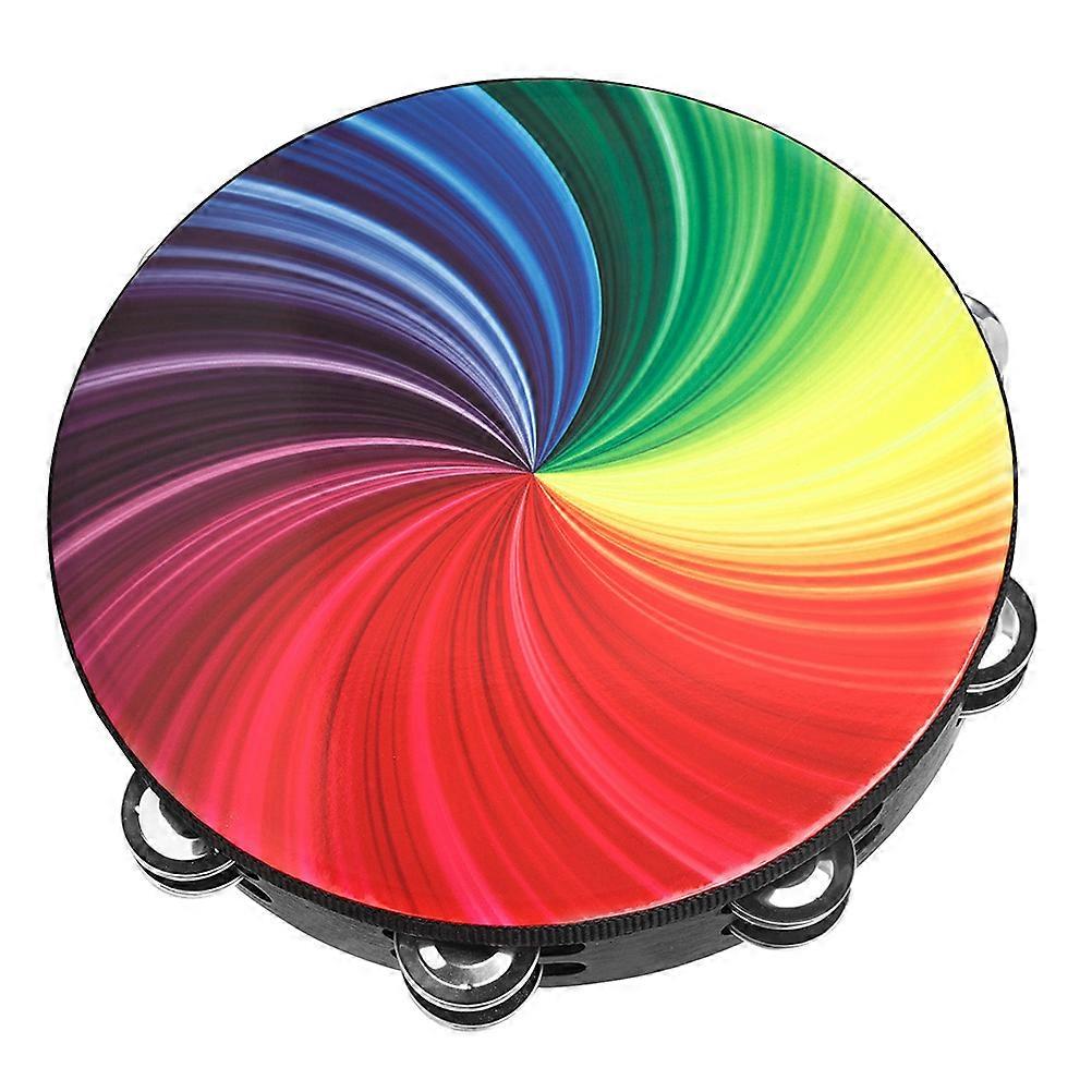 Handheld Tambourine Percussion Instrument for Playing Kids Hand Drum