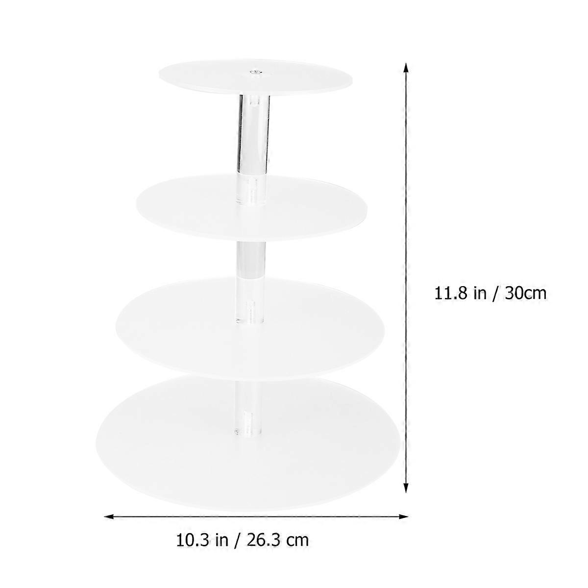 Cupcake Tier Stand Round 4 Layers Stackable Detachable For Wedding Birthday Party Transparent 1Set