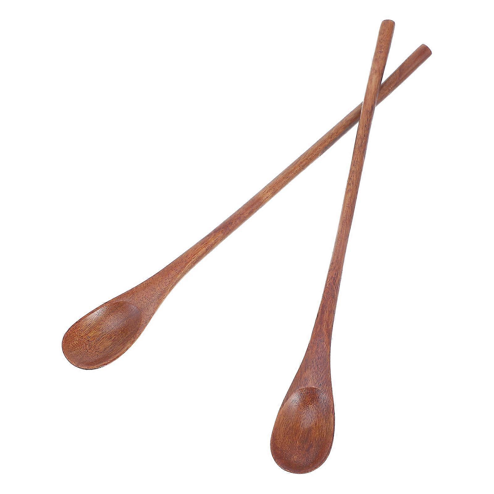 Wood Coffee Spoon Espresso Coffee Stirrer Japanese Retro Design 2Pack