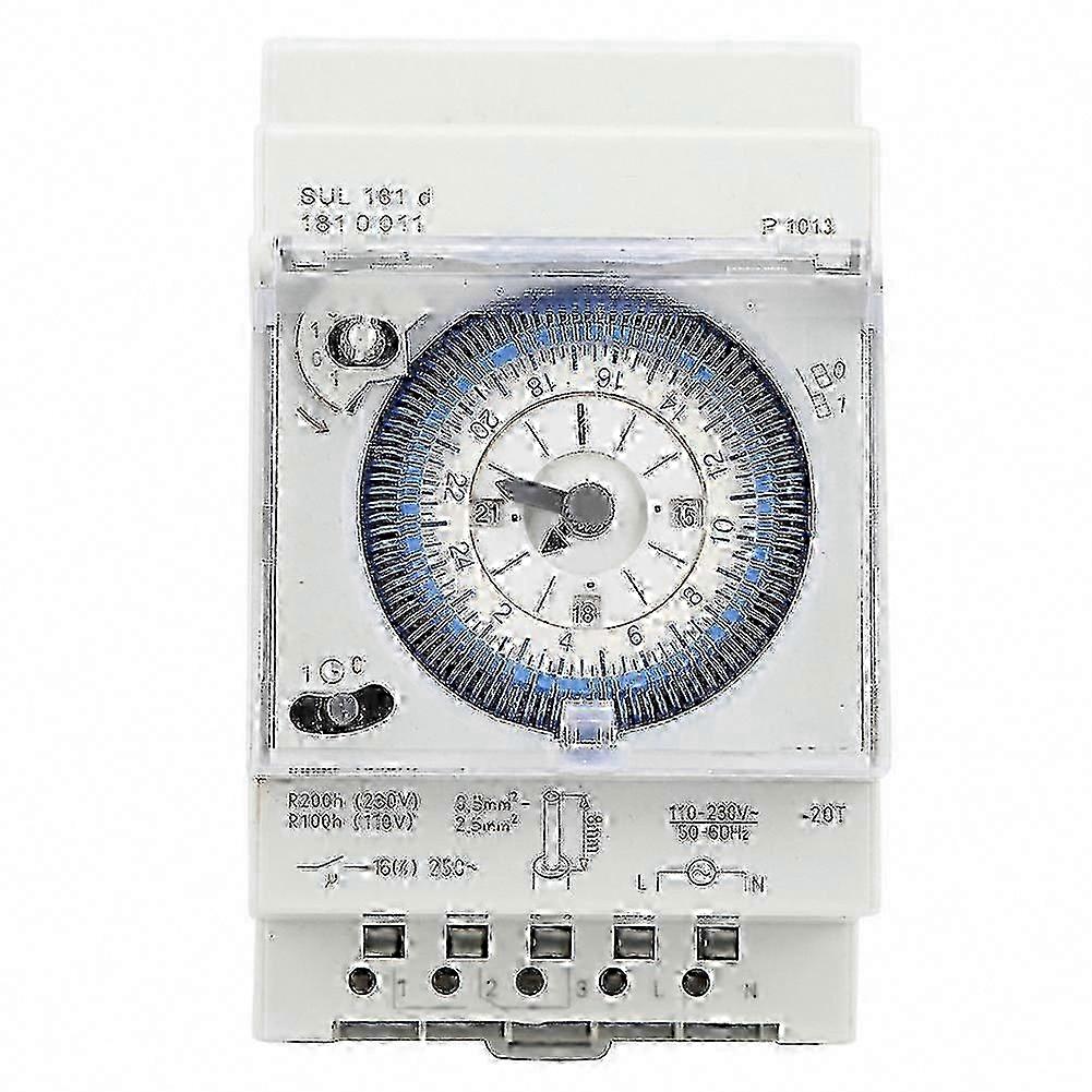 The SUL181D is a 15-minute to 24-hour Mechanical Timer Switch with a 250VAC 16A relay for home and appliances