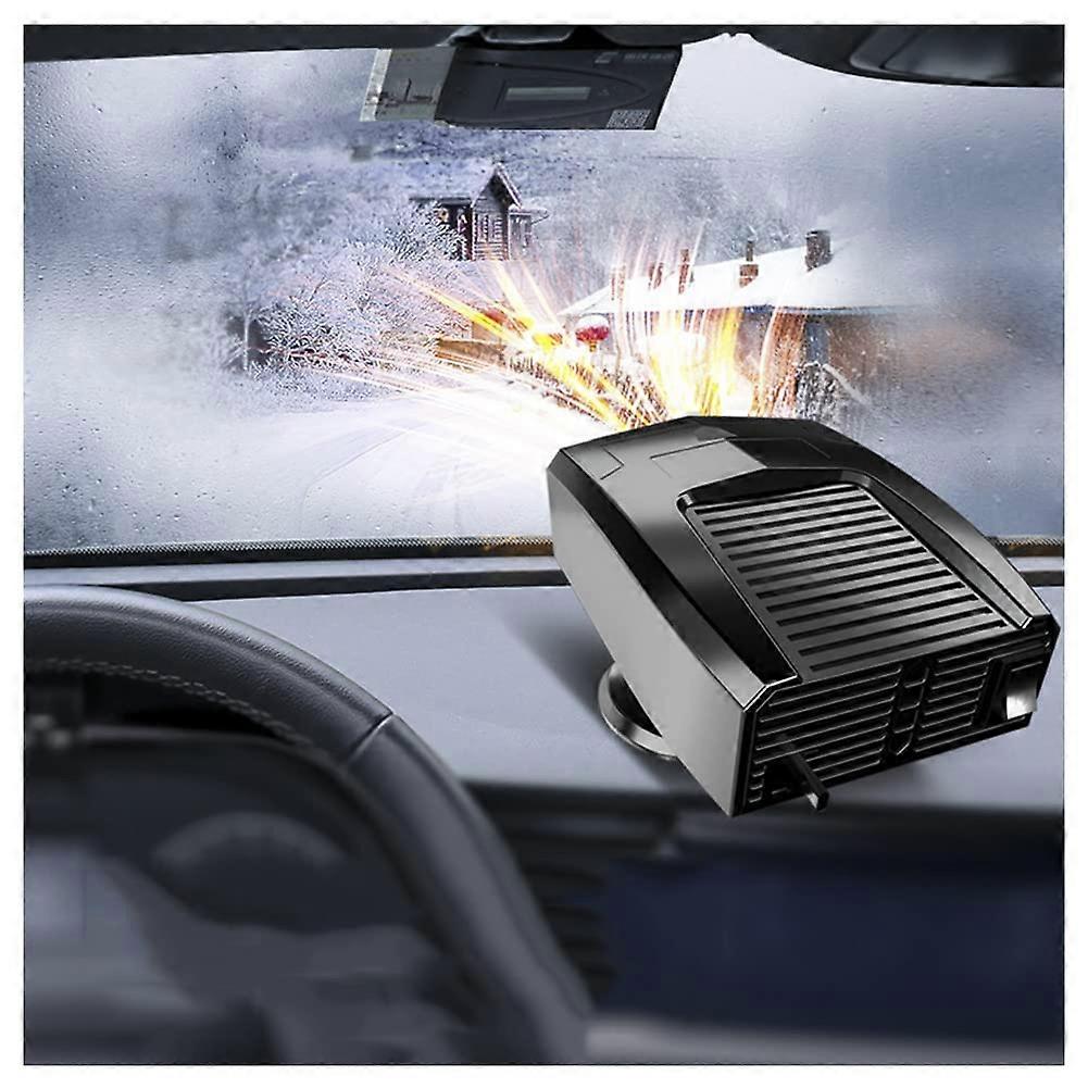 Car Heater 12V 150W Portable 2in1 Heating/Cooling, Defrost/Defogger, PlugIn Cigarette Lighter, 360 Rotating, White