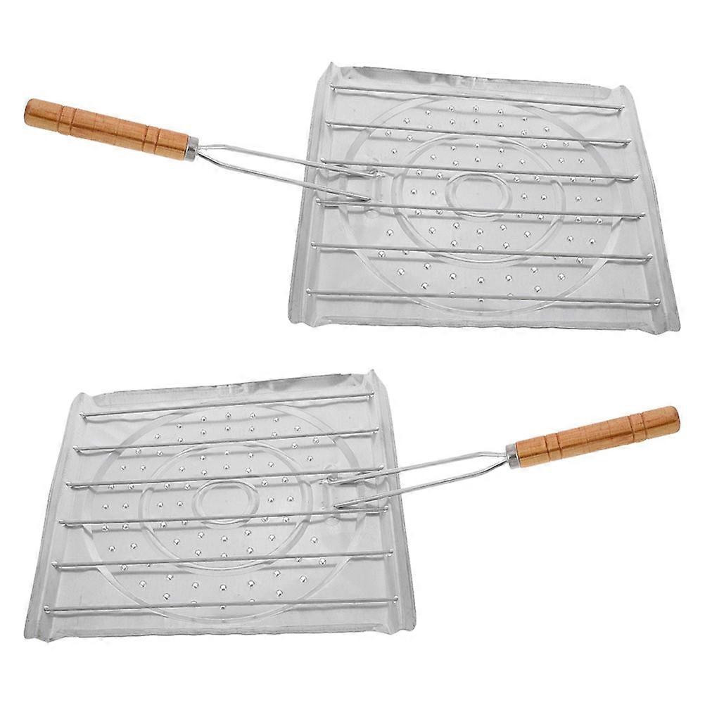 Bbq Grilling Tool Wooden Handle Bread Toaster Rack for 6Pcs