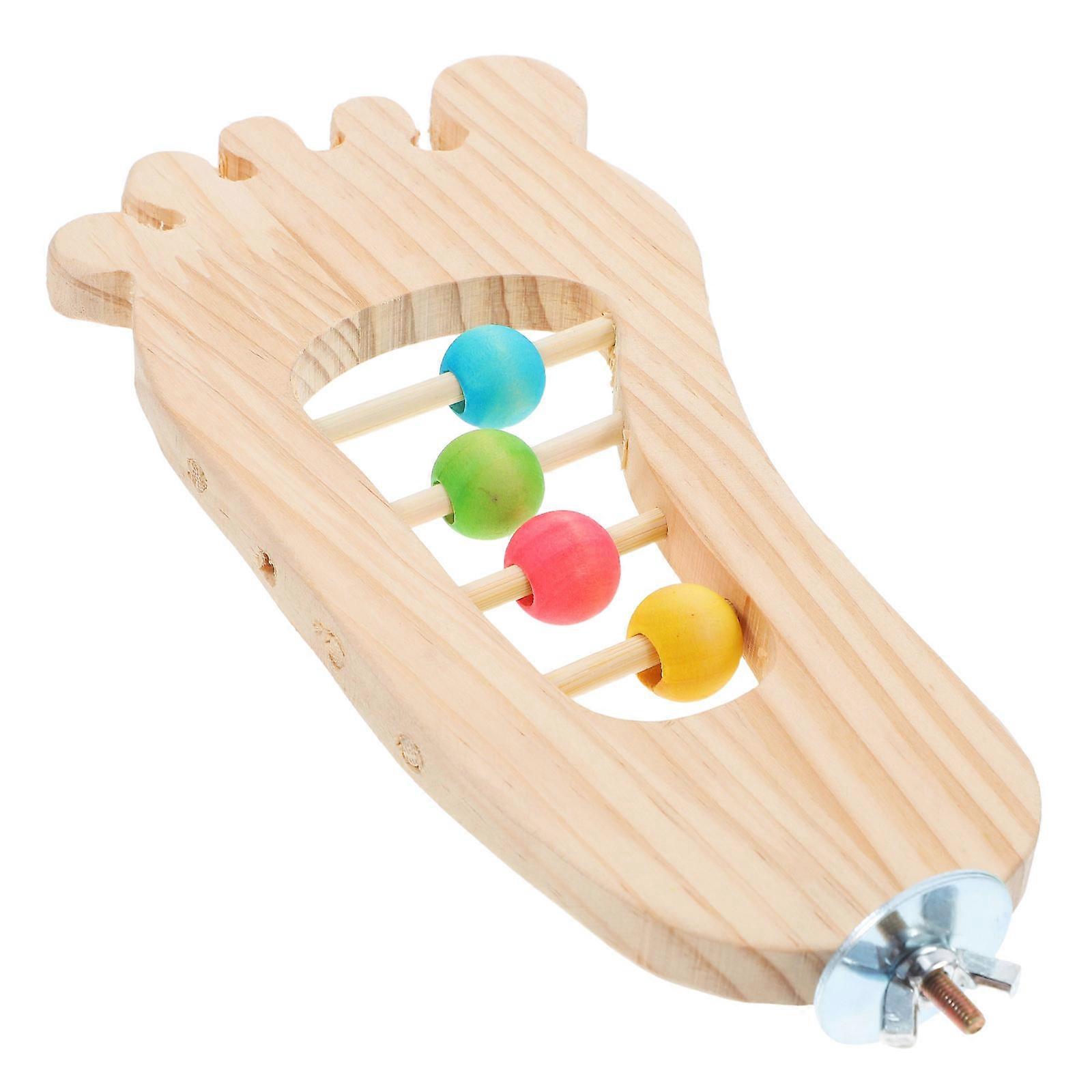 Wooden Parrot Perch Stand Interactive Resting Platform 2Pcs for Cage