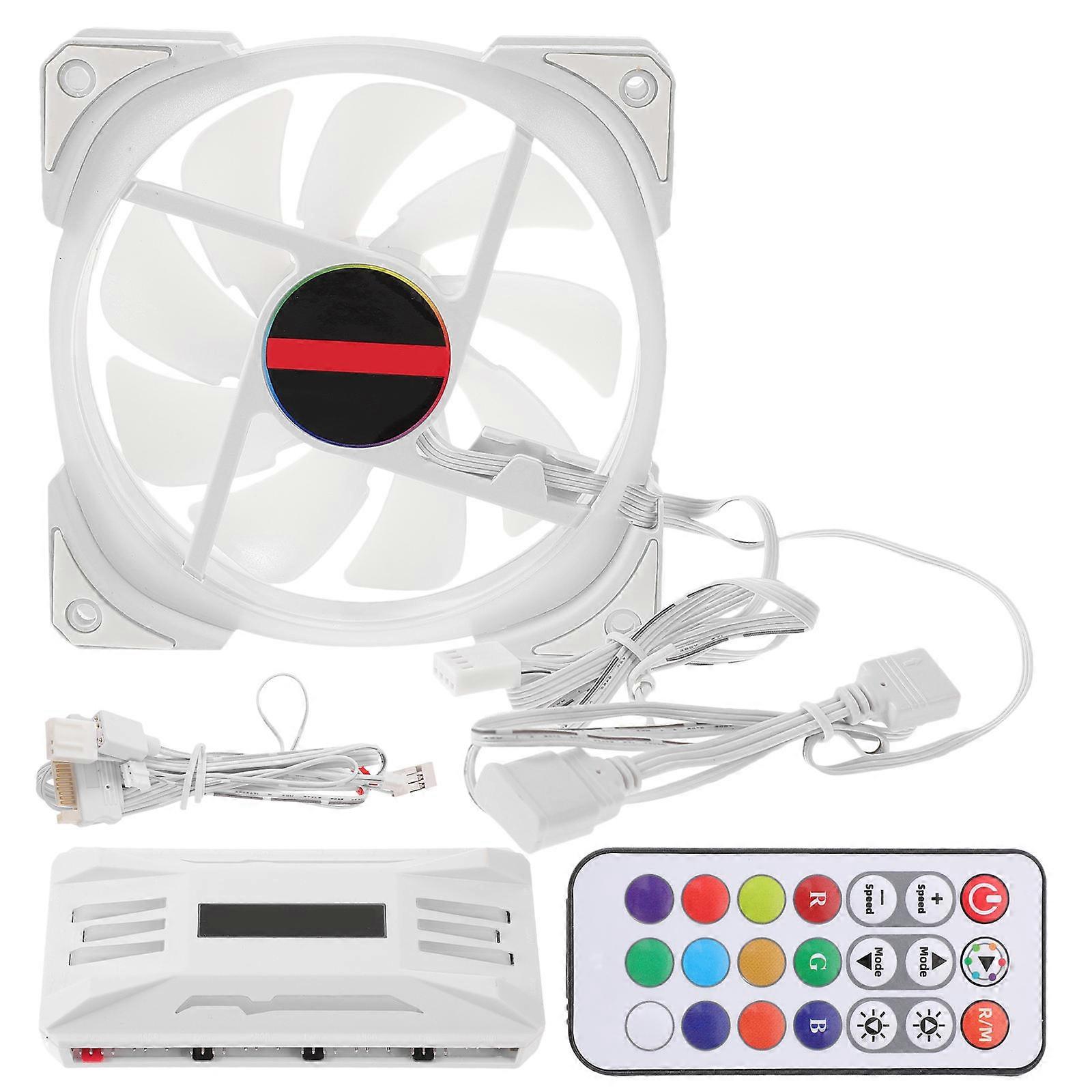 Led Radiator Cooling Fan 1 Set Perfect for Gaming Users Desktop Computer Incorporating Simple White Border and Large Air Flow