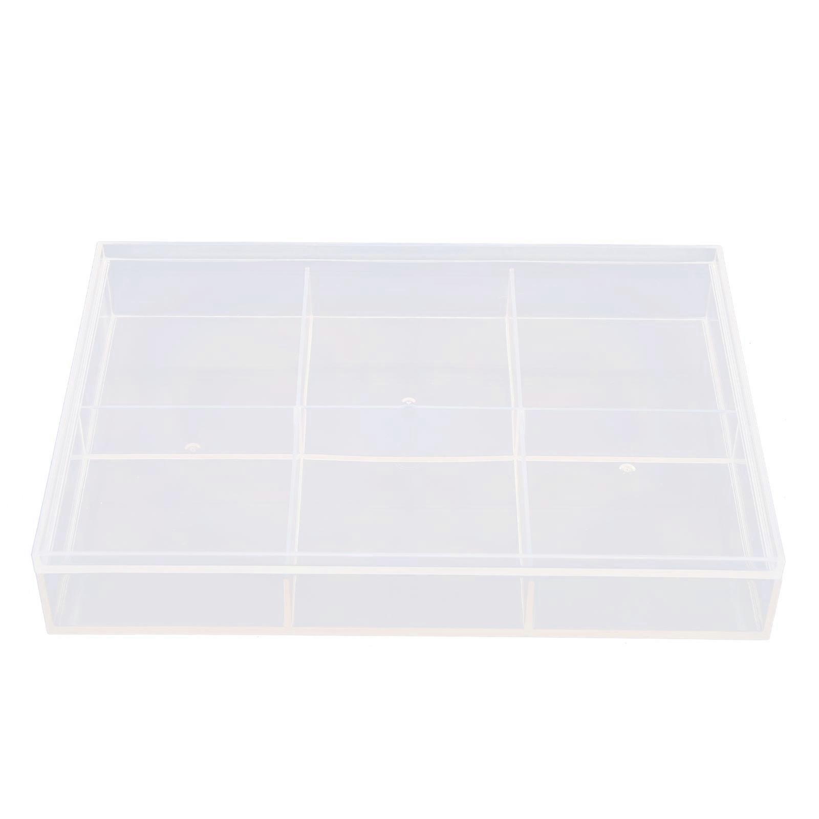 Transparent Tea Organizer Rectangular Lightweight Portable Kitchen Use 23X17X3.6CM 1Set