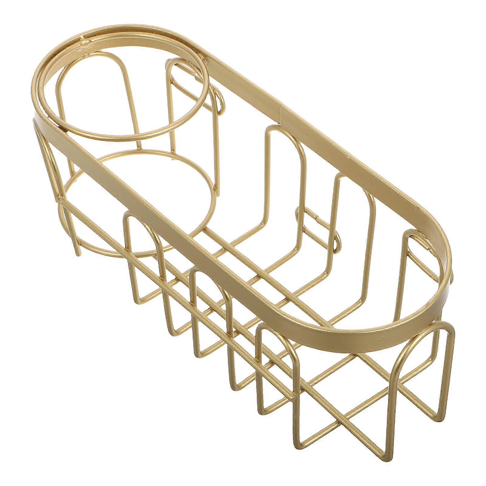 Sponge Holder Kitchen Sink Caddie Organizer For Bathroom Use In Golden Color With Material And 4Pcs Capacity