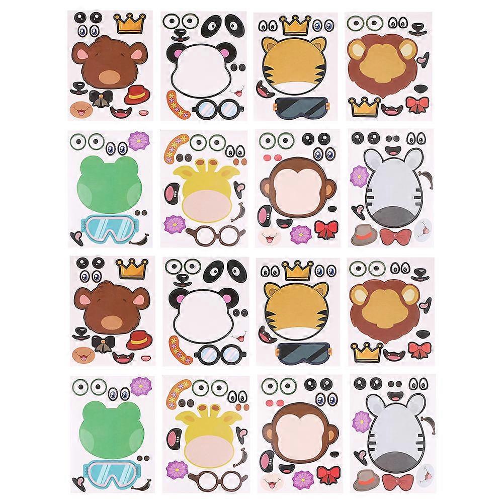 Decorative Stickers Assorted Color Animal Stickers for Kids DIY 96Pcs