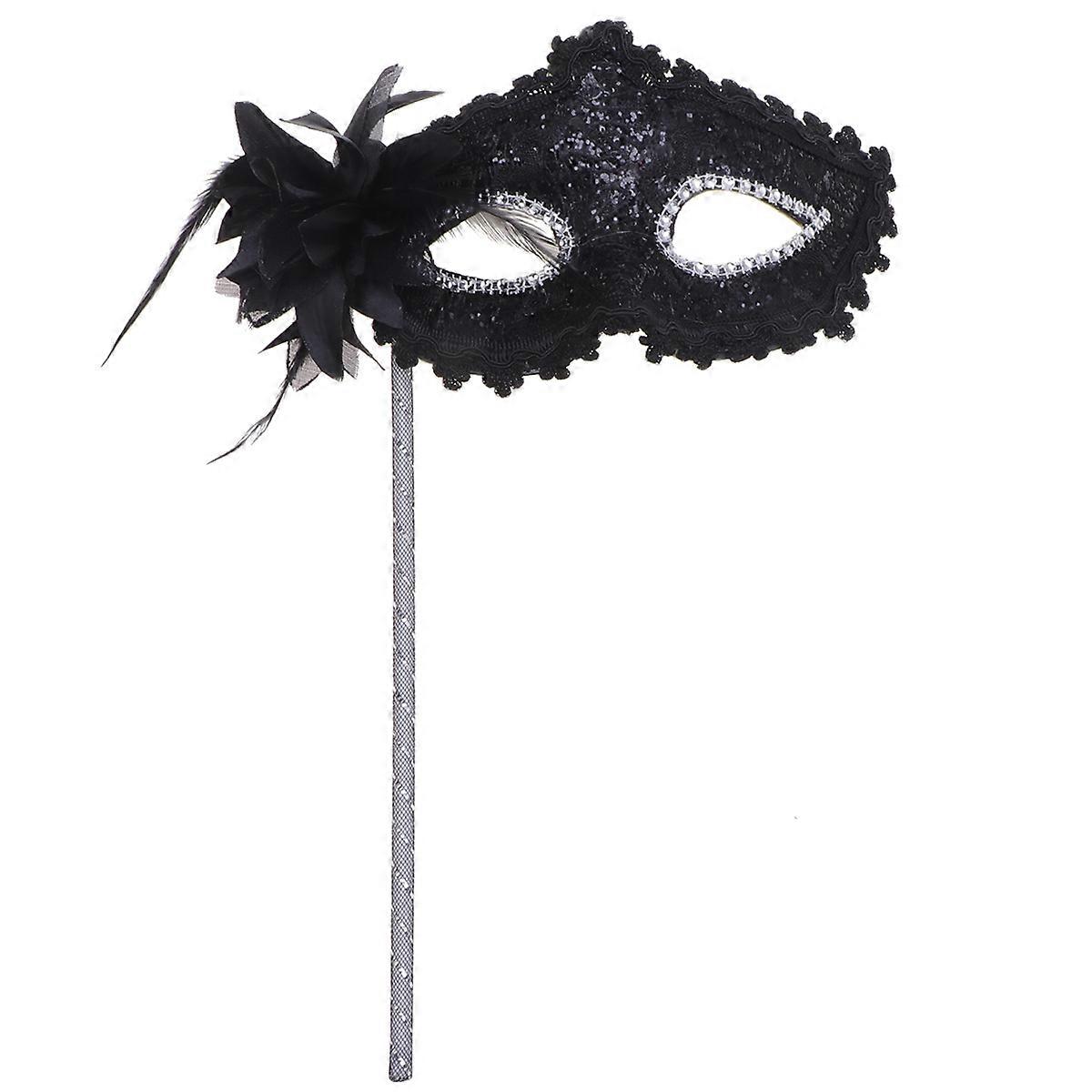Handheld Mask Party Mask for Halloween 3Pcs Lace Masquerade