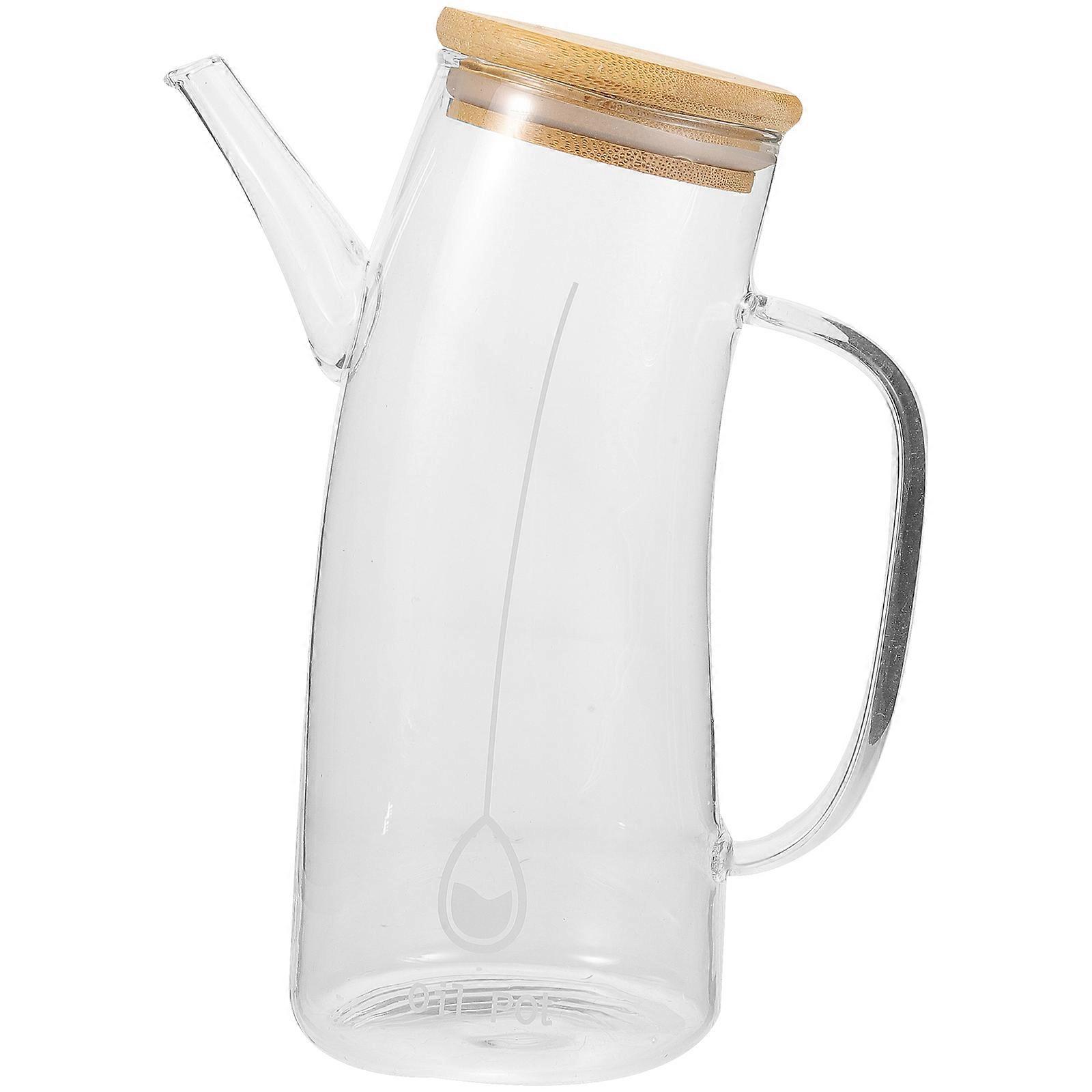 Transparent Glass Oil Container 3Pcs Scale Measurement Suitable For Home Kitchen And Restaurant Use