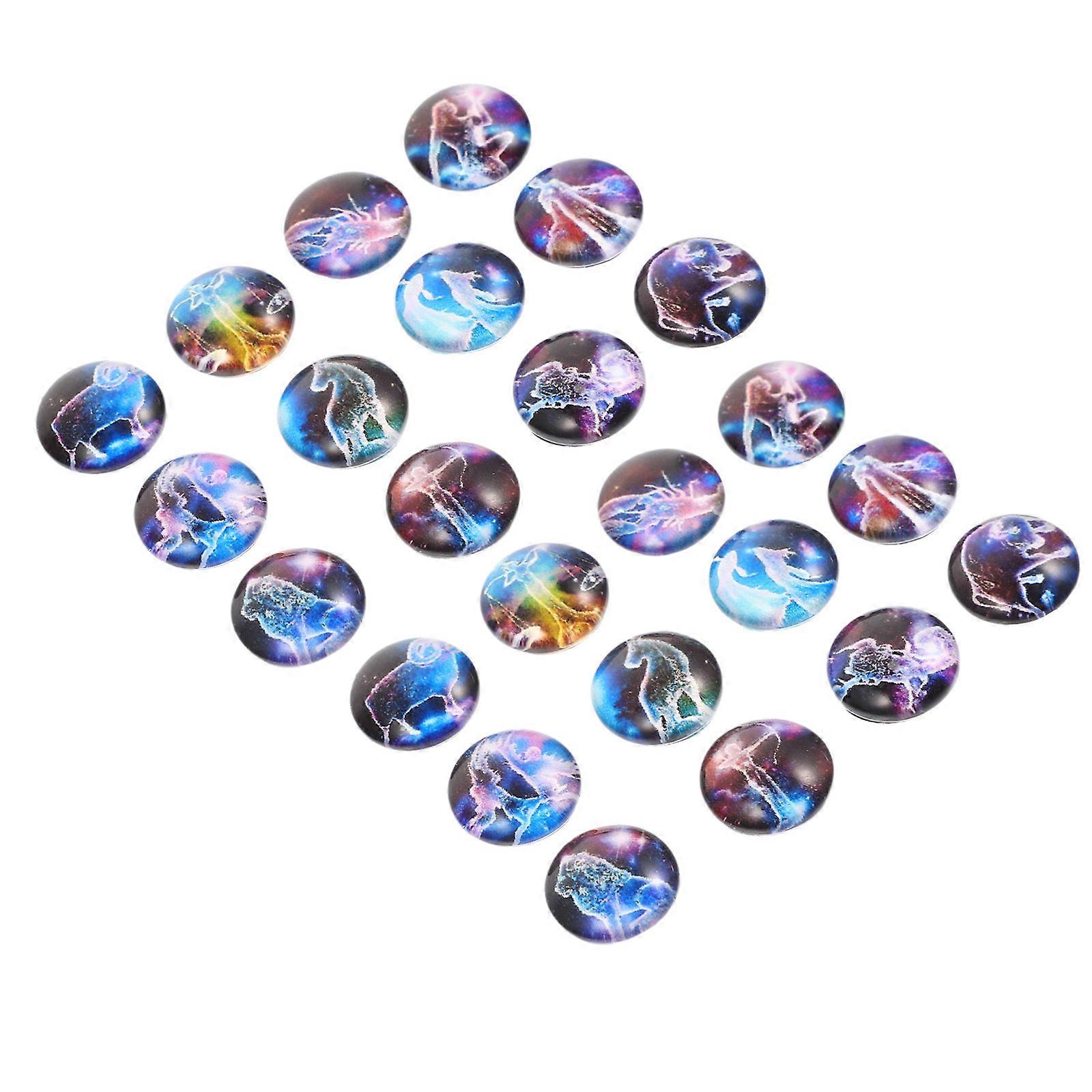 Patterned Glass Cabochons Constellation for Jewelry Making 120Pcs Set