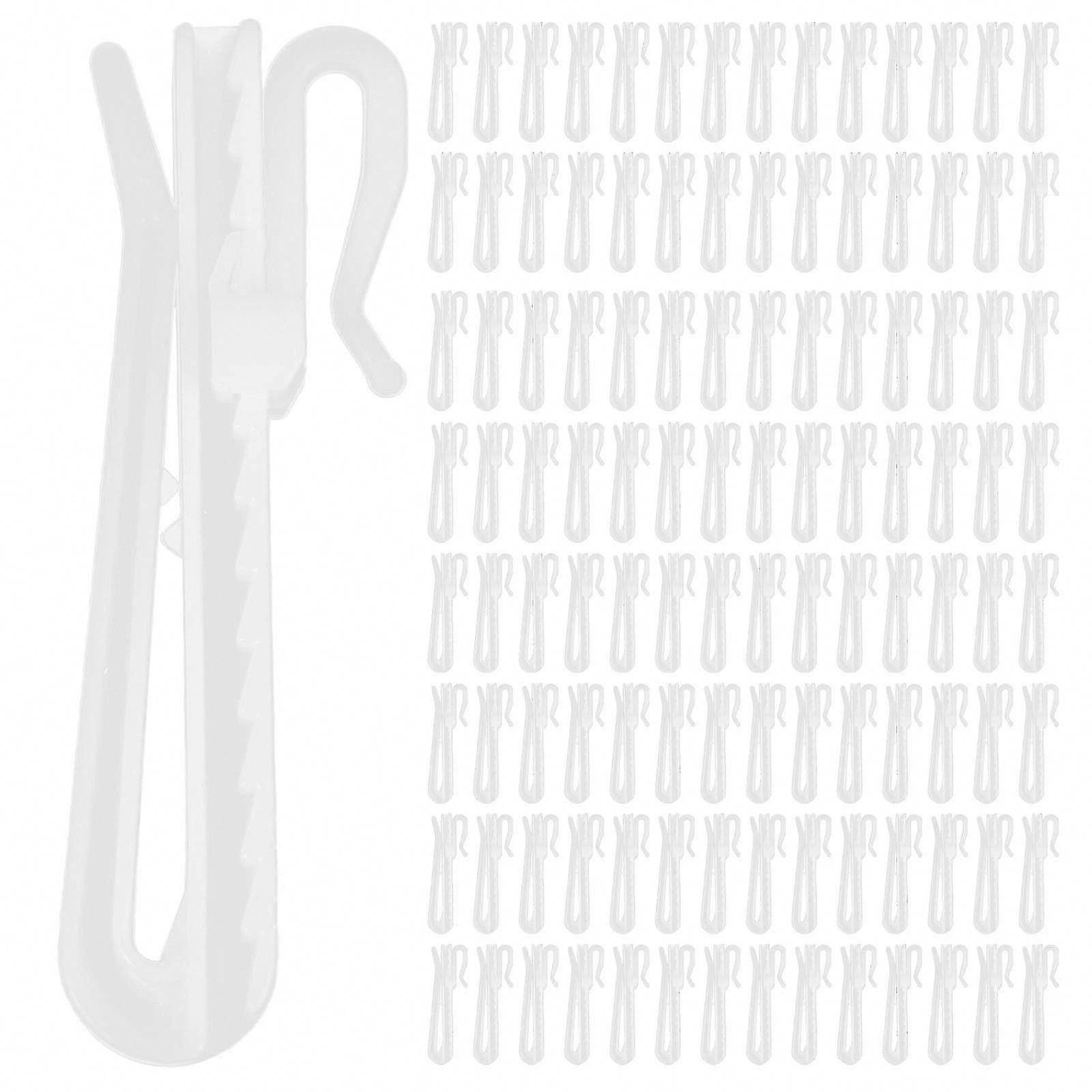 100Pcs Adjustable Plastic Curtain Hooks for Drapery Pin Hook Adjusting
