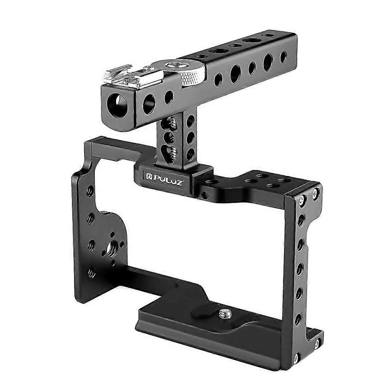 For Puluz Video Camera Cage Stabilizer With Handle For Sony A6600 Ilce6600black