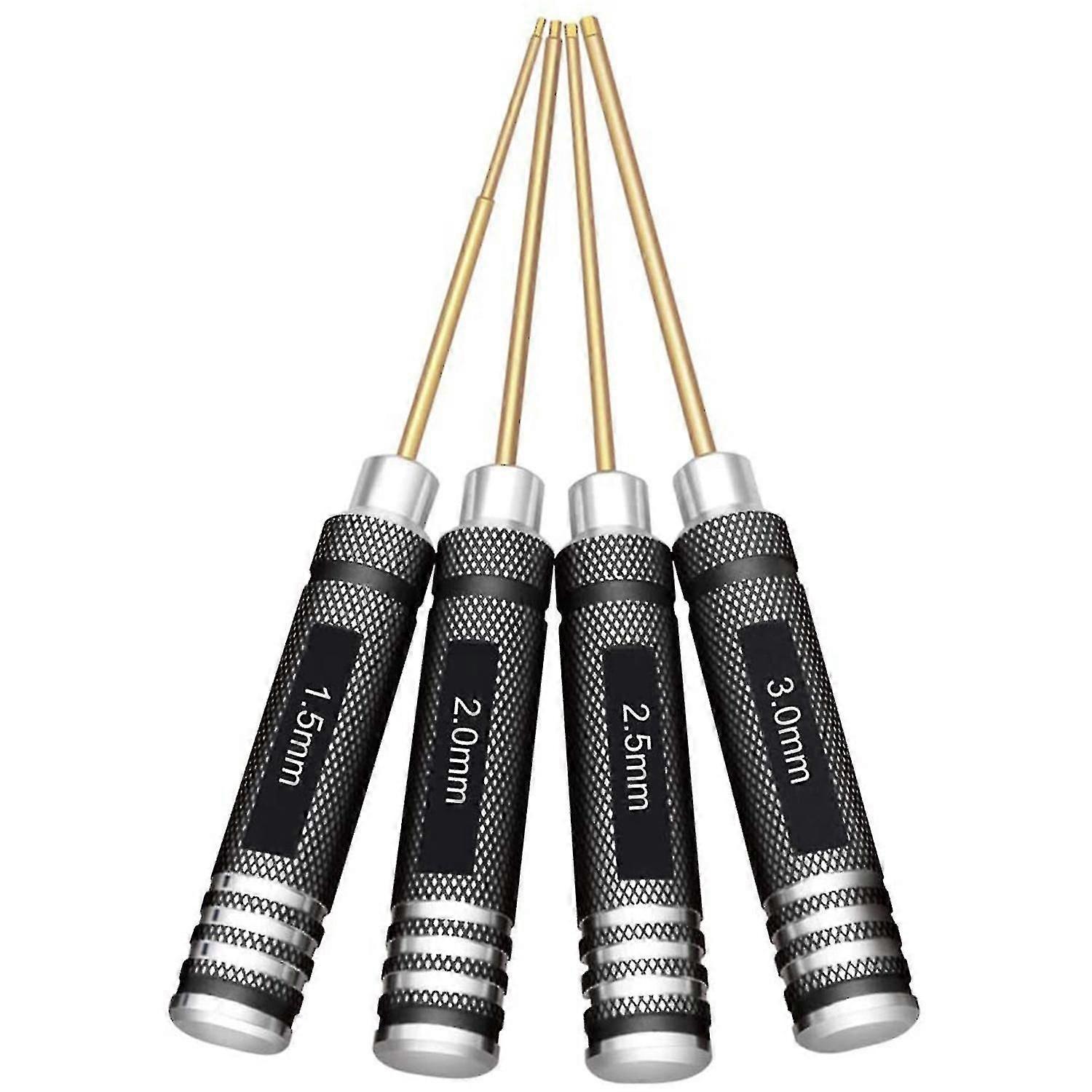 4 Pcs 1.5 / 2.0 / 2.5 / 3.0 Mm Hex Screwdriver Set Titanium Hex Wrench Tool Set For Multi axis Fpv