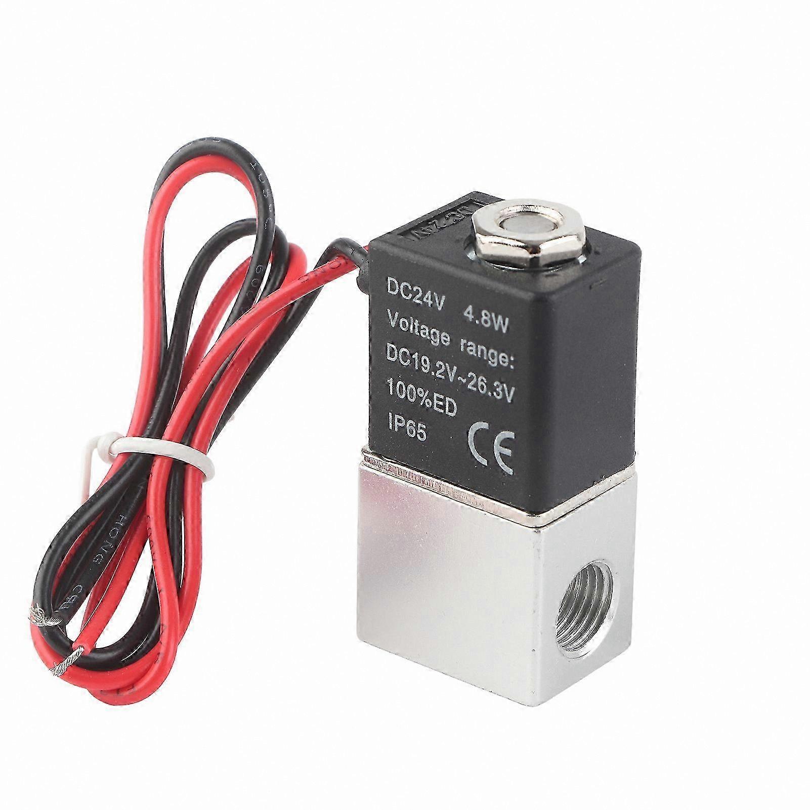 24V DC Electric Sole Valve, 2 Position 2 Way for Air Water Oil, G1/4 Connection, Fast Response