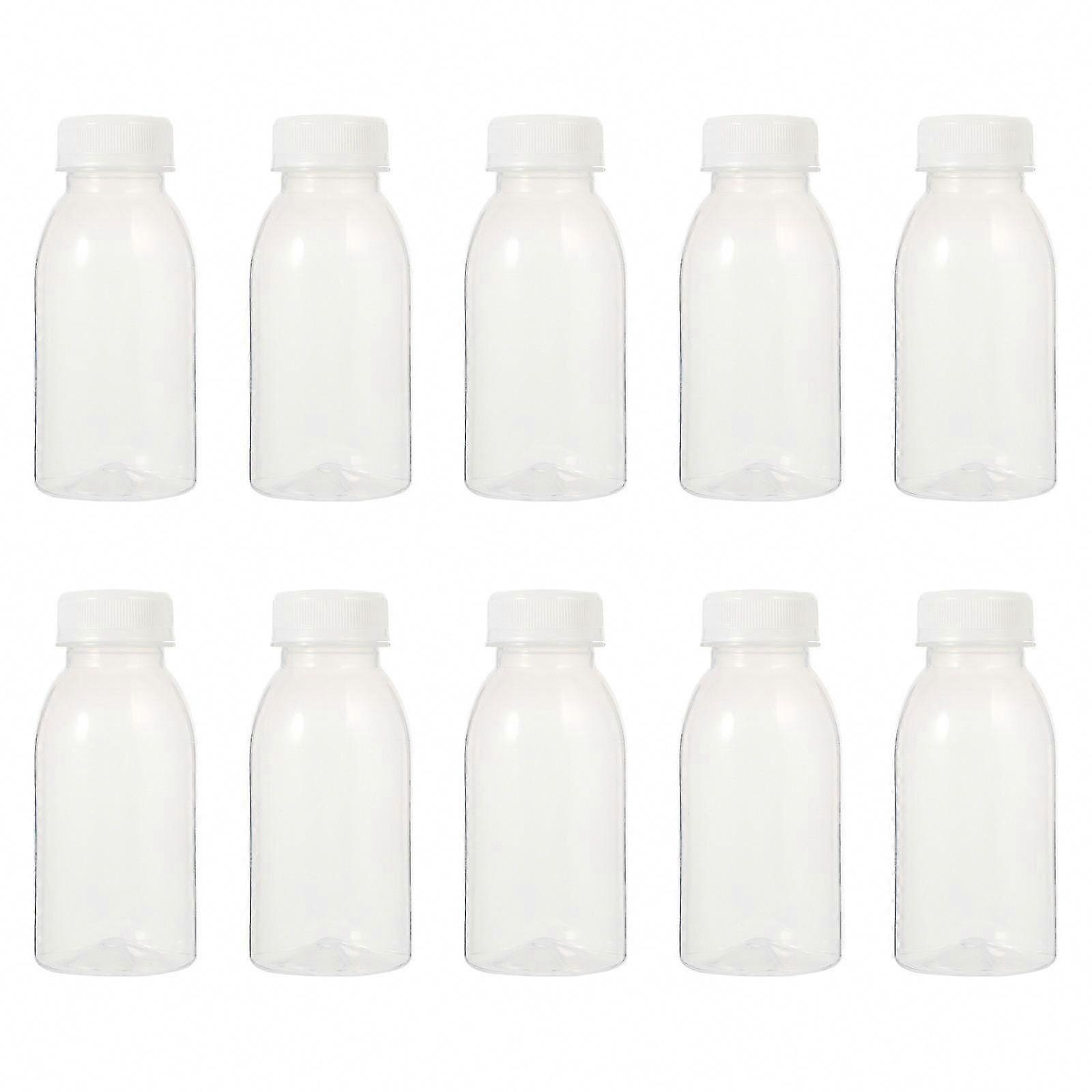 Reusable 350ml Empty Plastic Bottles for Juice and Milk Tea Shop, 10Pcs