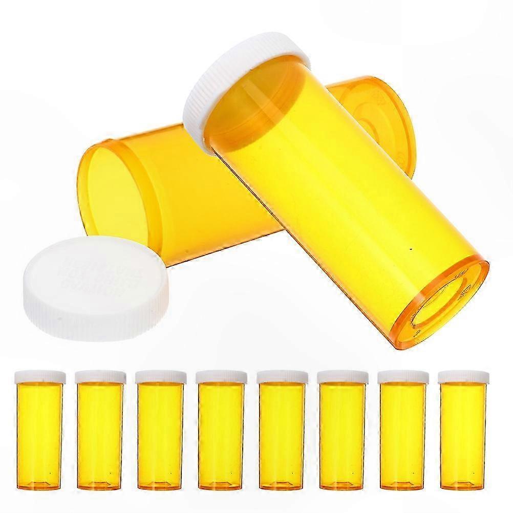 Orange Plastic Storage Bottles for Medicine Organization, 10 Pack