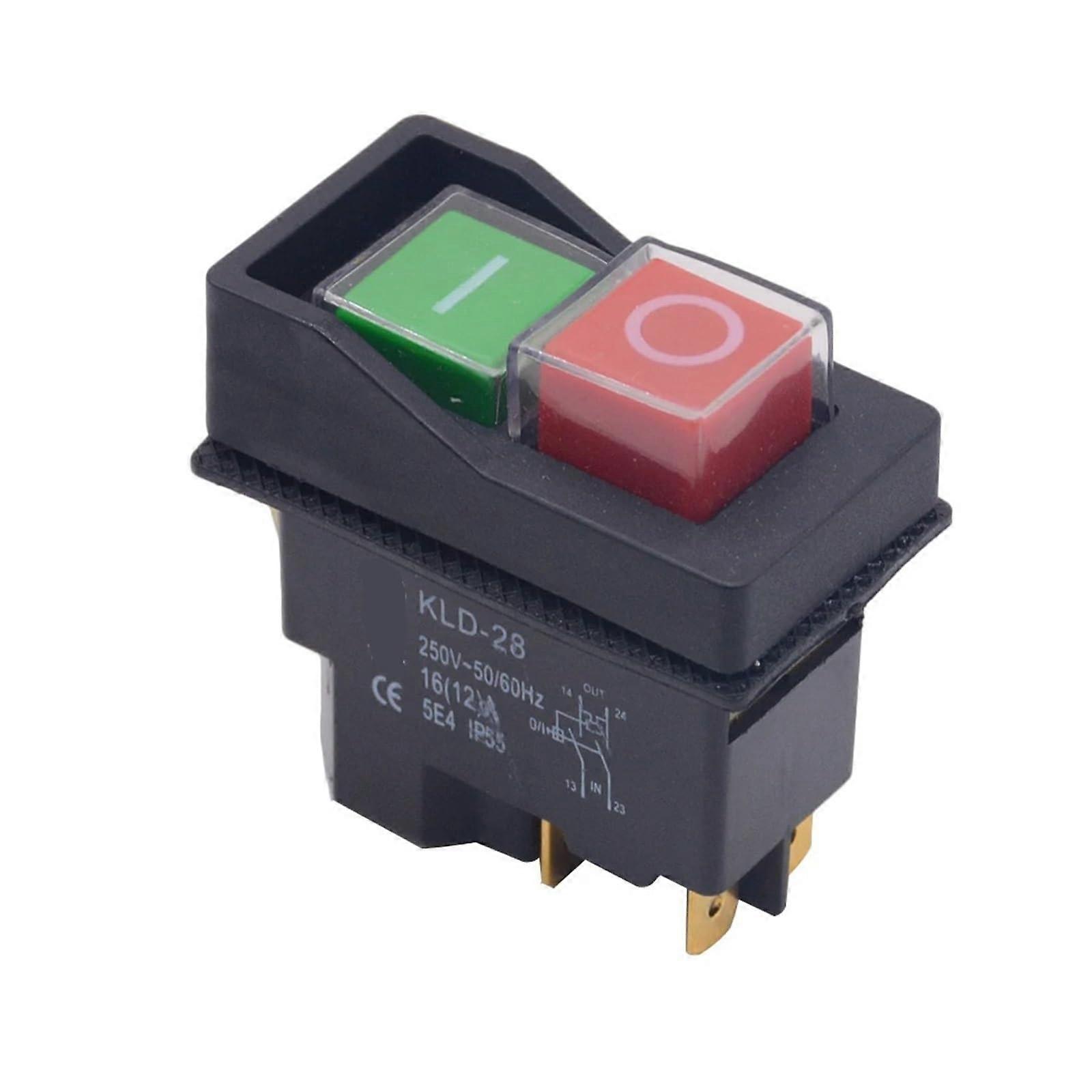 Push Button Electromagnetic Switch 4 Pin AC250V 16A Magnetic Starter Power Tool Switches Ref: 4300