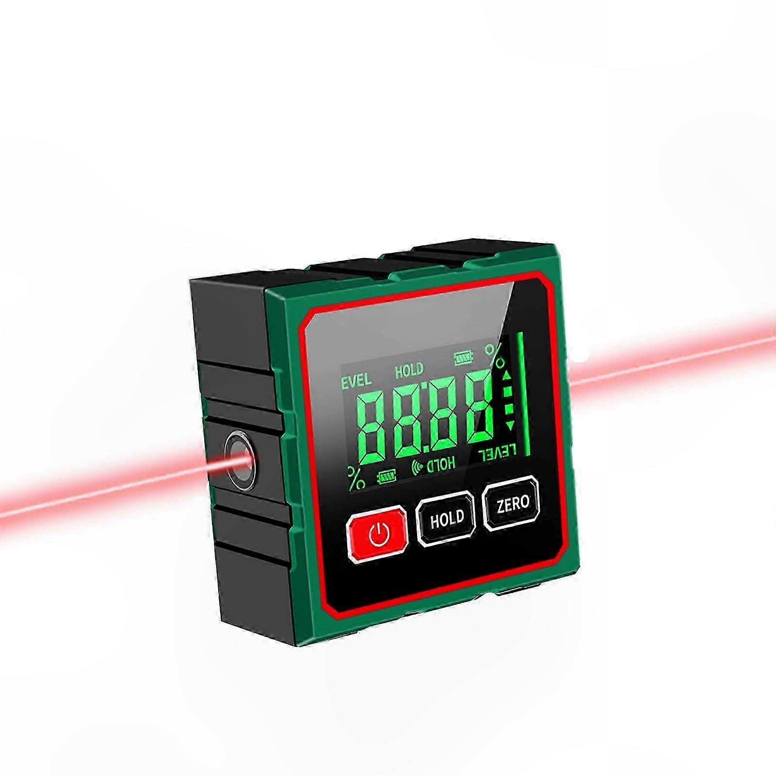 4-Side Magnetic Digital Angle Finder with Laser Protractor and Spirit Level Tool