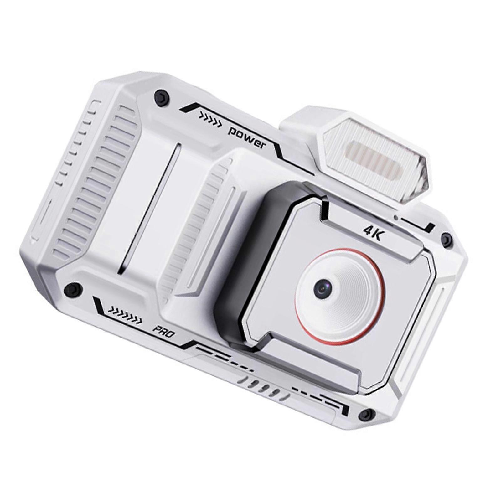 Retro 4K Digital Camera With Photo Stabilization Shock Resistant ABS Body Perfect For Social Media Creators Beginners  White