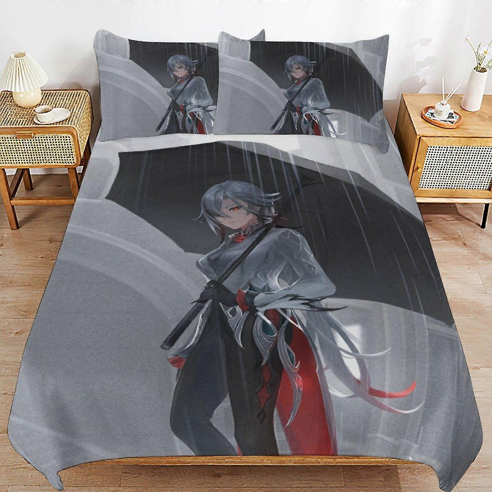A268 GENSHIN IMPACT Ultra Smooth Touch Durable Comfort Secure Zipper Sleep Set Duvet Cover Sets Everyday Use N268
